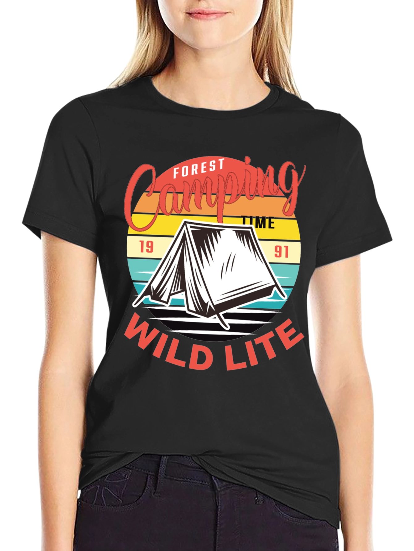 Camping T-Shirt: Forest Camping Wild Lite