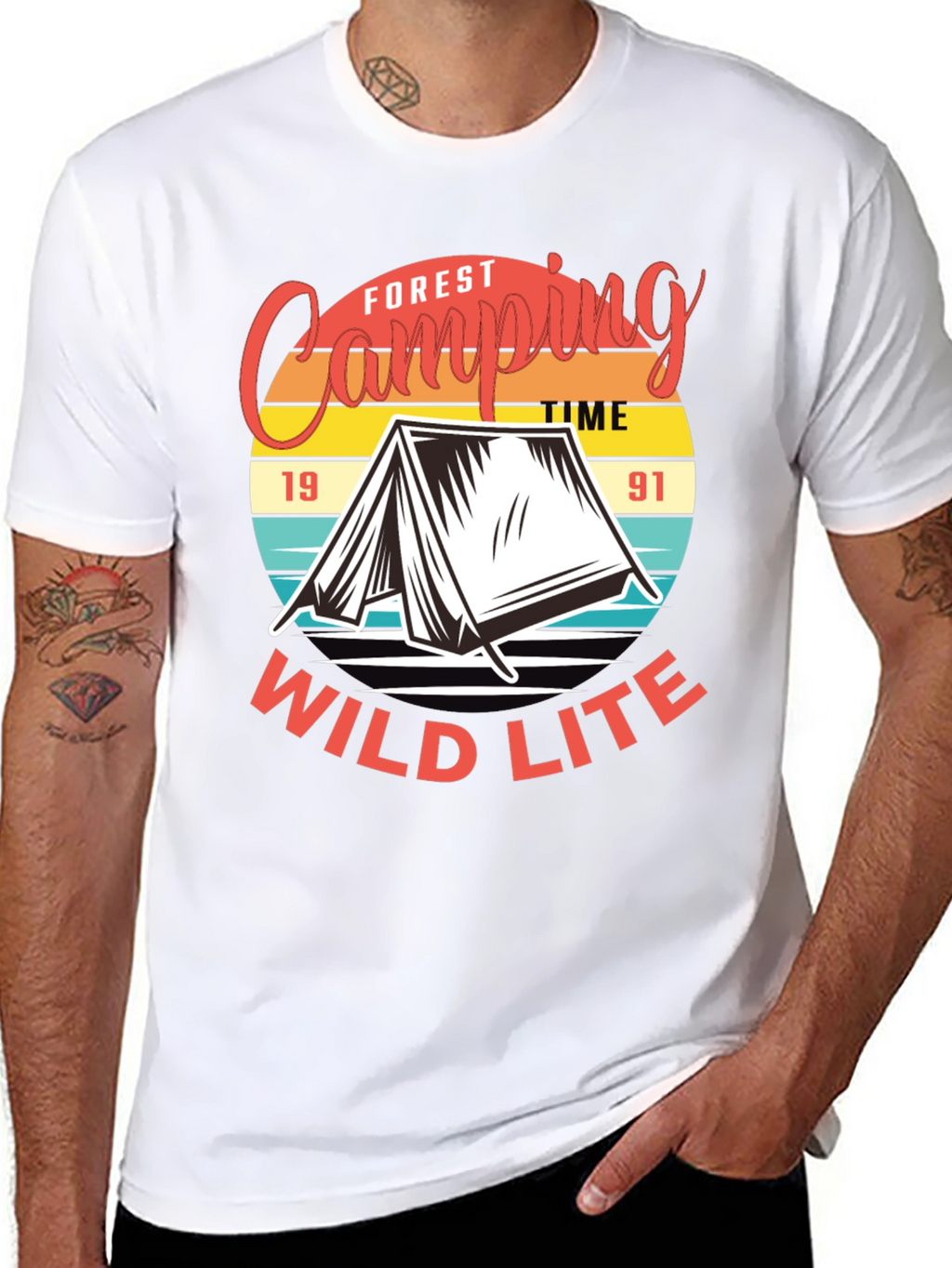 Camping T-Shirt: Forest Camping Wild Lite