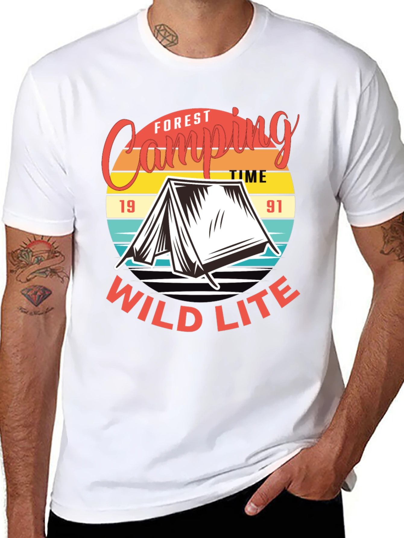 Camping T-Shirt: Forest Camping Wild Lite