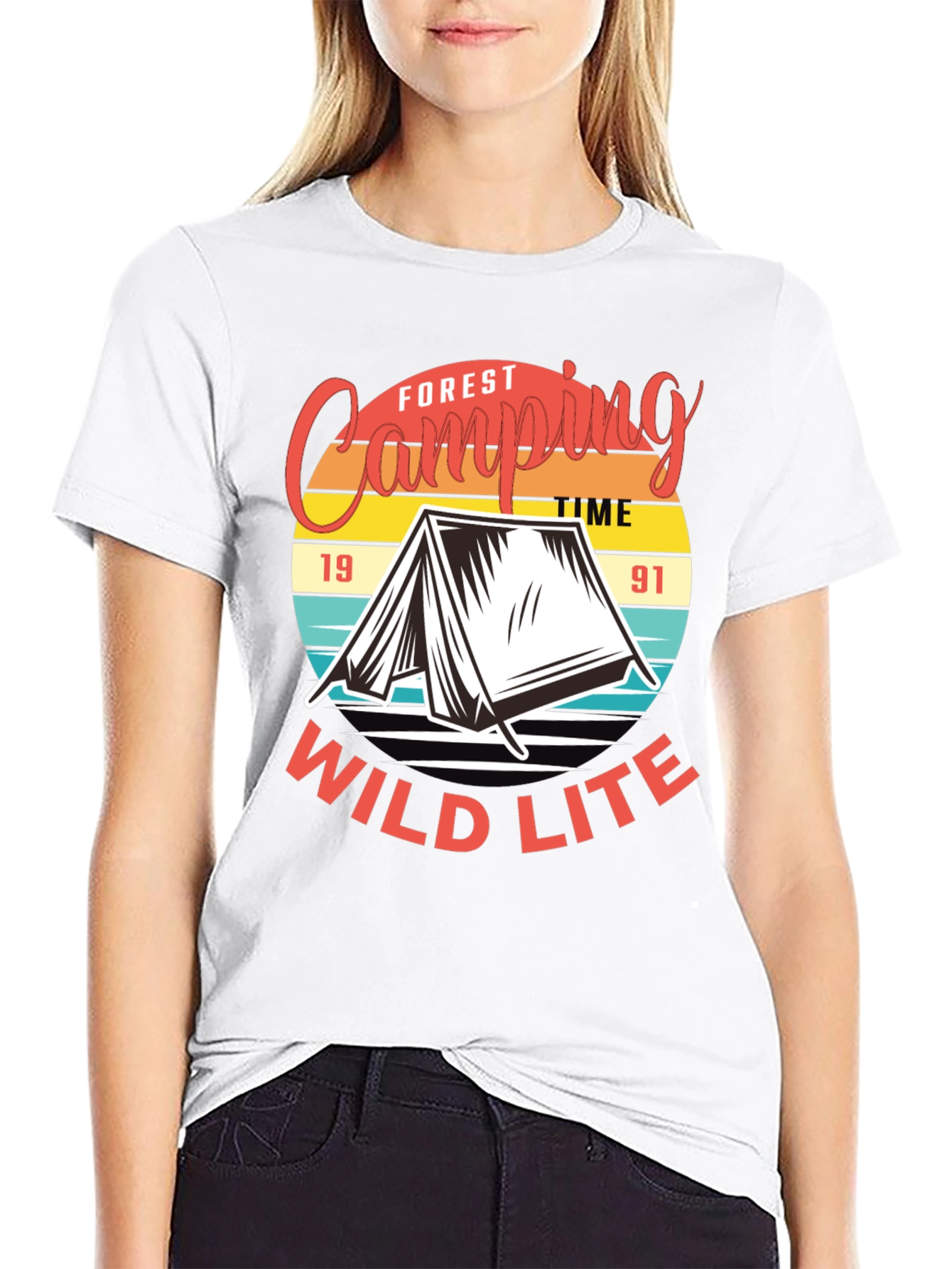 Camping T-Shirt: Forest Camping Wild Lite