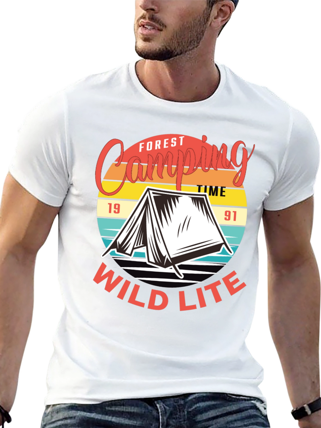 Camping T-Shirt: Forest Camping Wild Lite