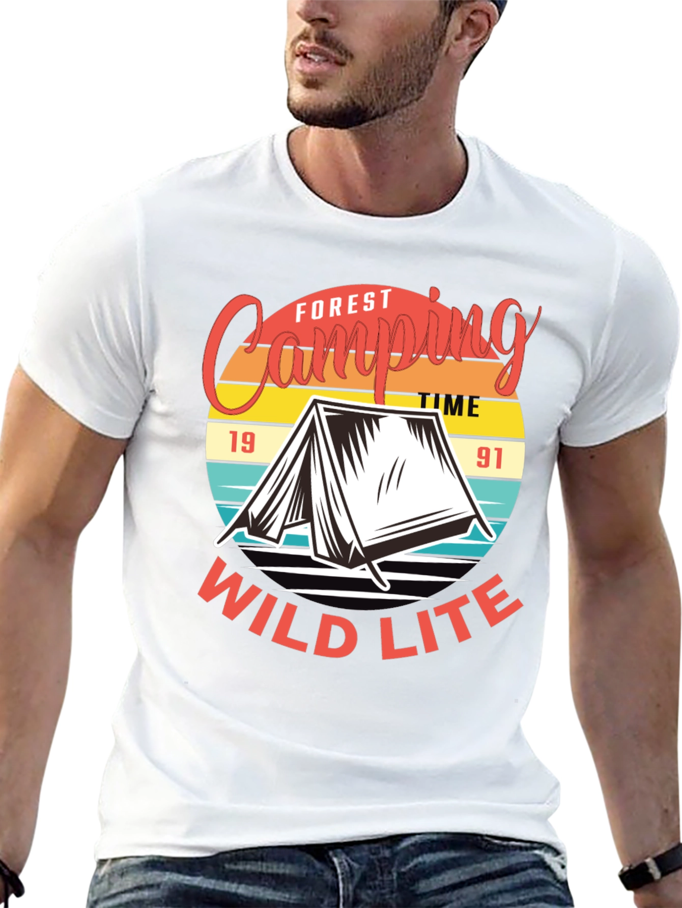 Camping T-Shirt: Forest Camping Wild Lite