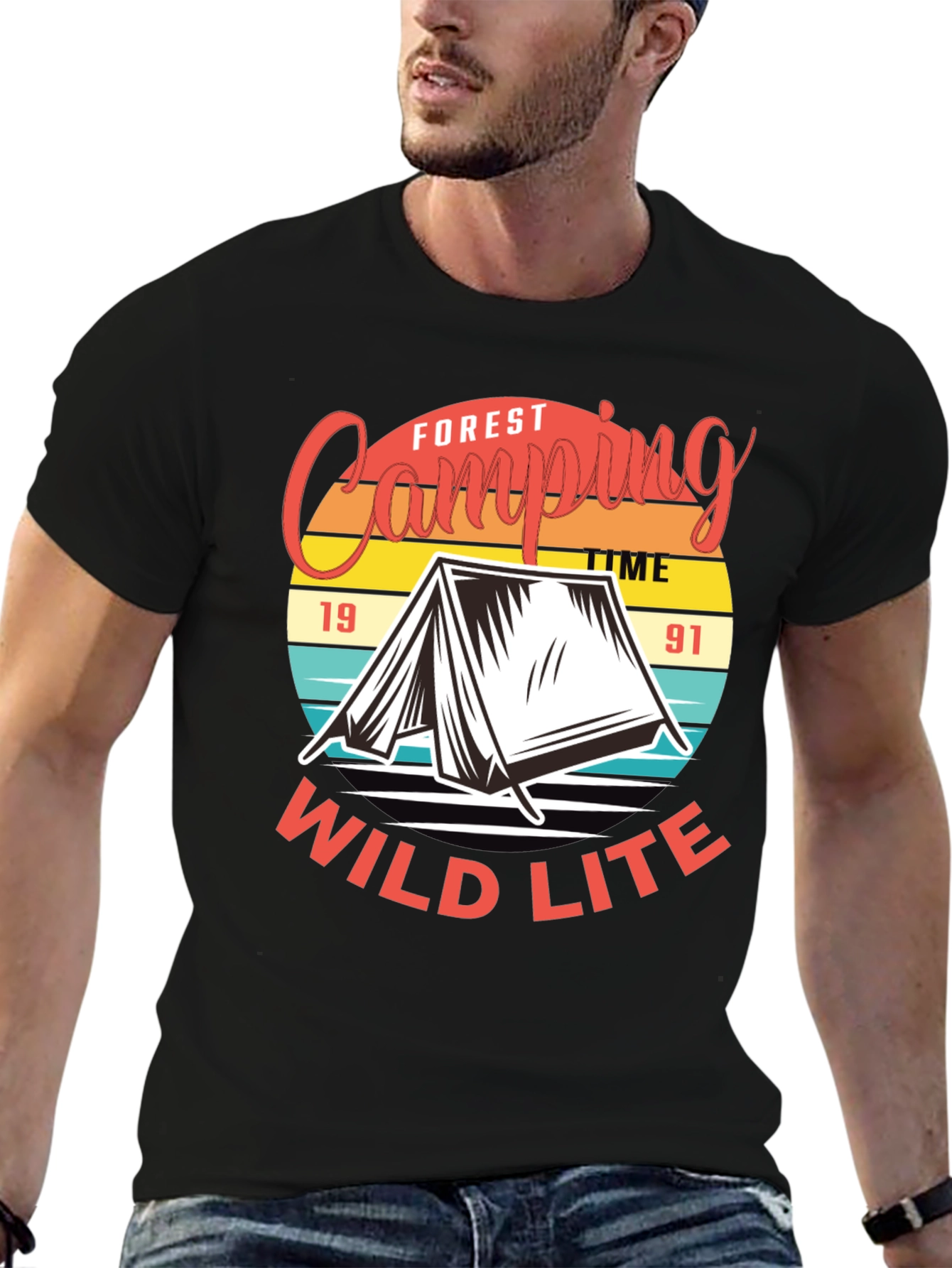 Camping T-Shirt: Forest Camping Wild Lite