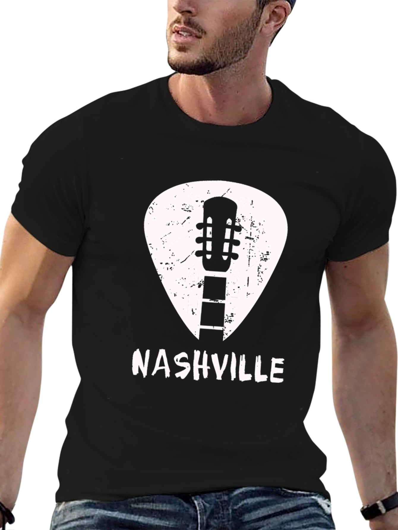Nashville Guitar Pick Graphic Tee - Cool Music City Shirt