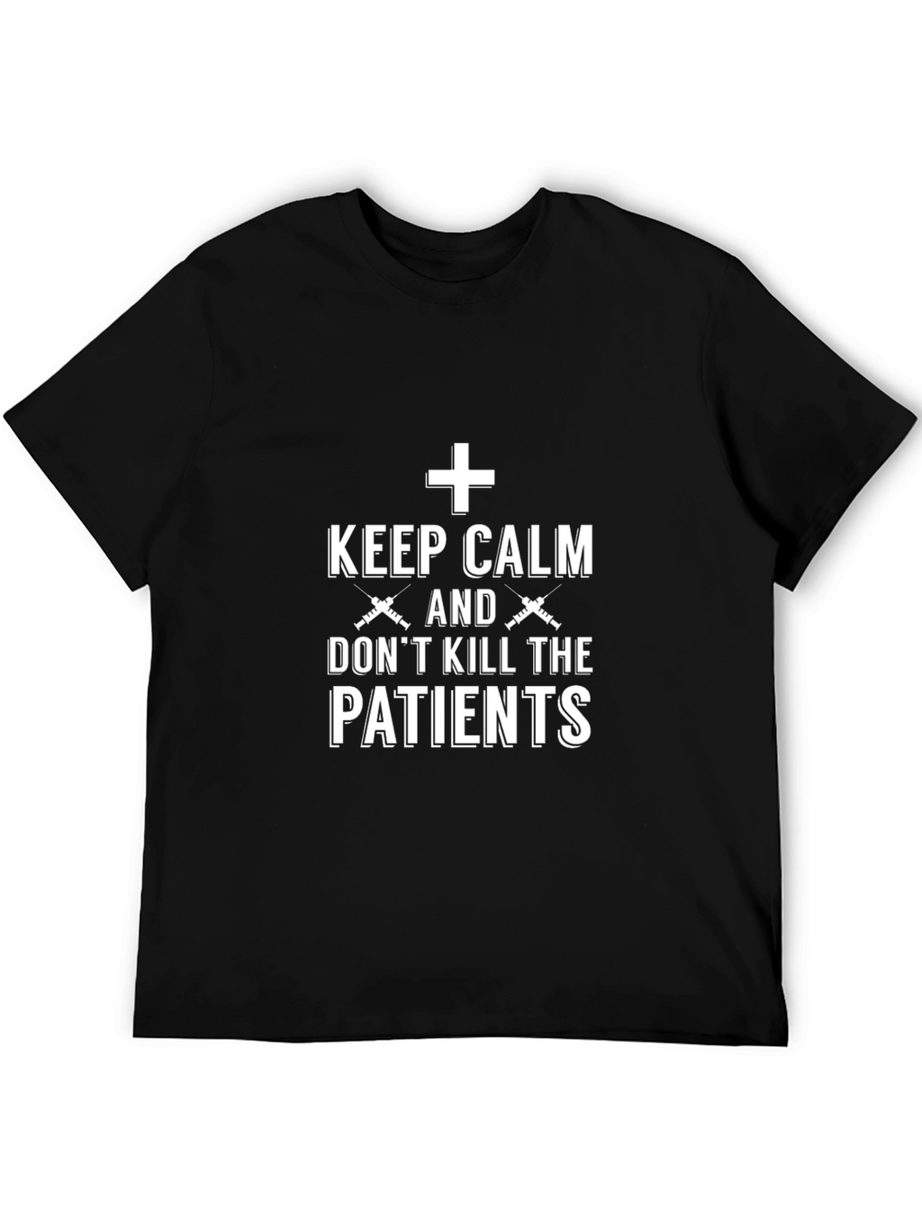 Keep Calm Nurse Black Cotton T-Shirt
