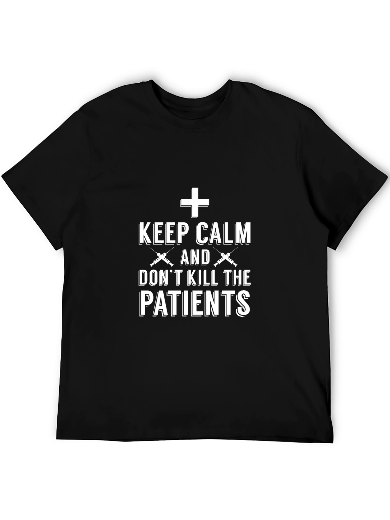 Keep Calm Nurse Black Cotton T-Shirt