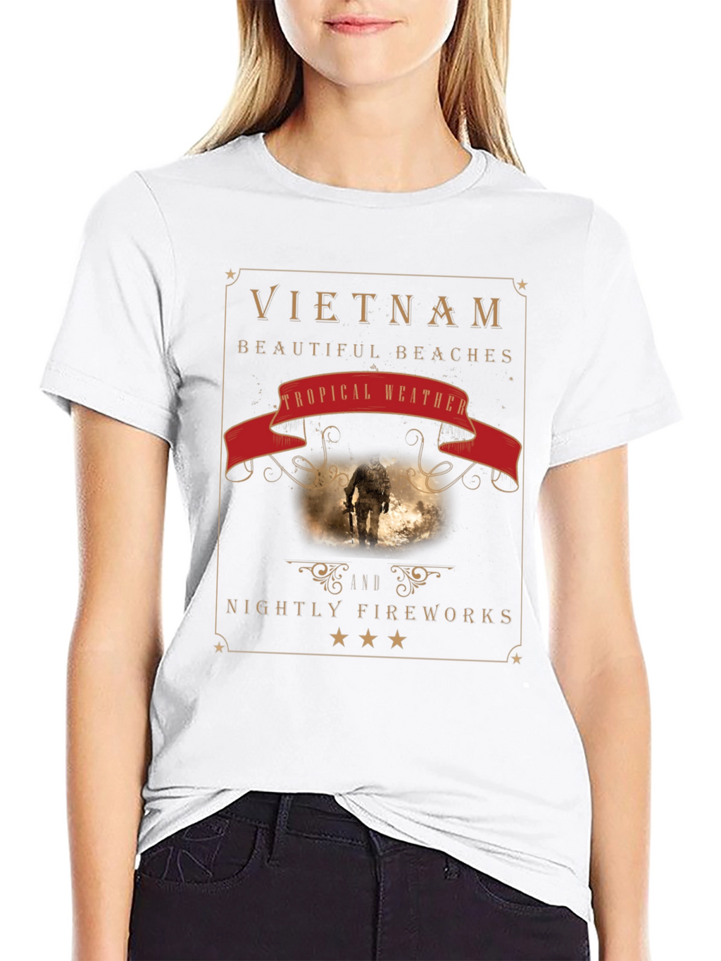 Vietnam Graphic Tee: Beaches Weather & Nightly Fireworks