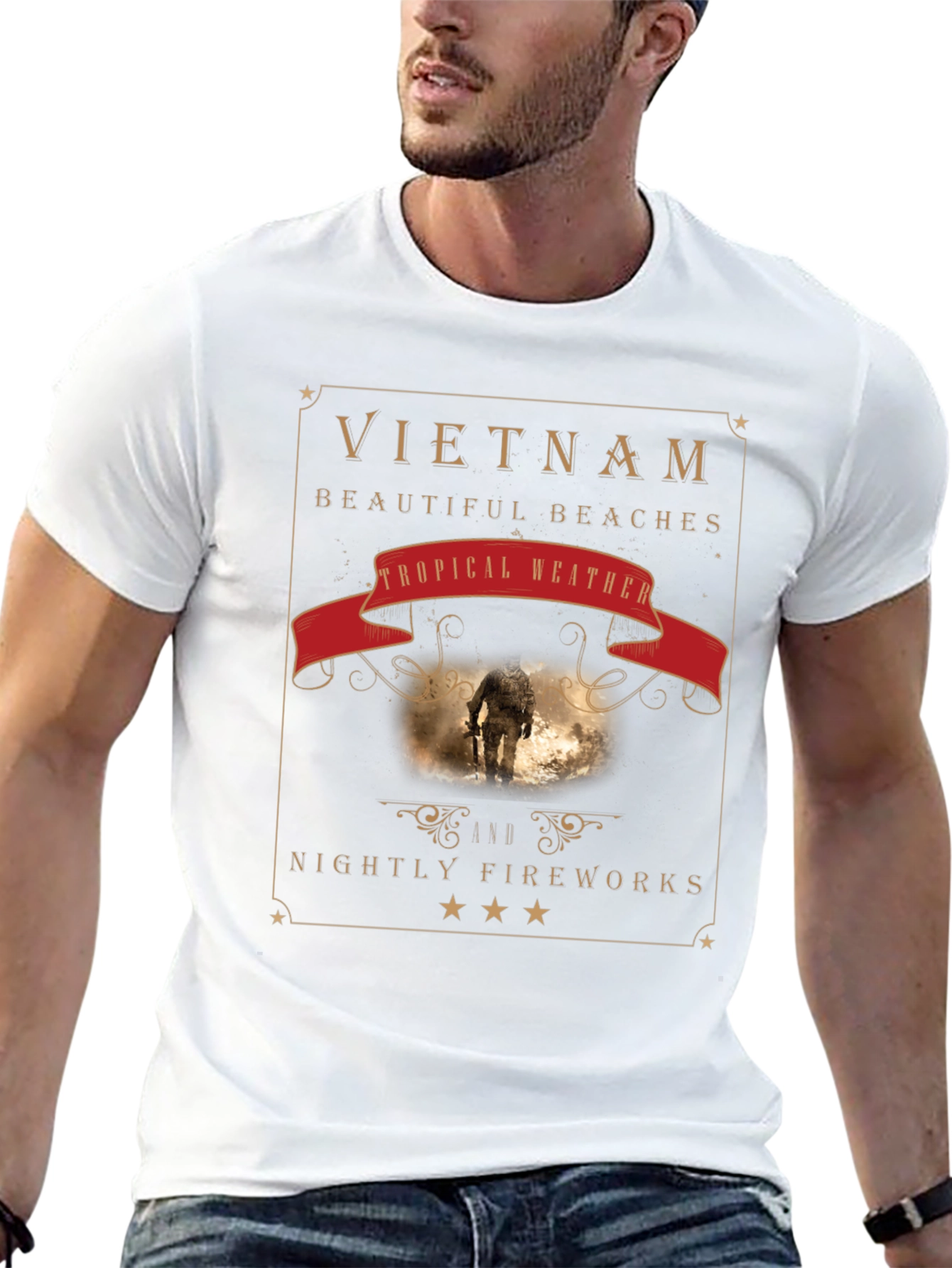 Vietnam Graphic Tee: Beaches Weather & Nightly Fireworks