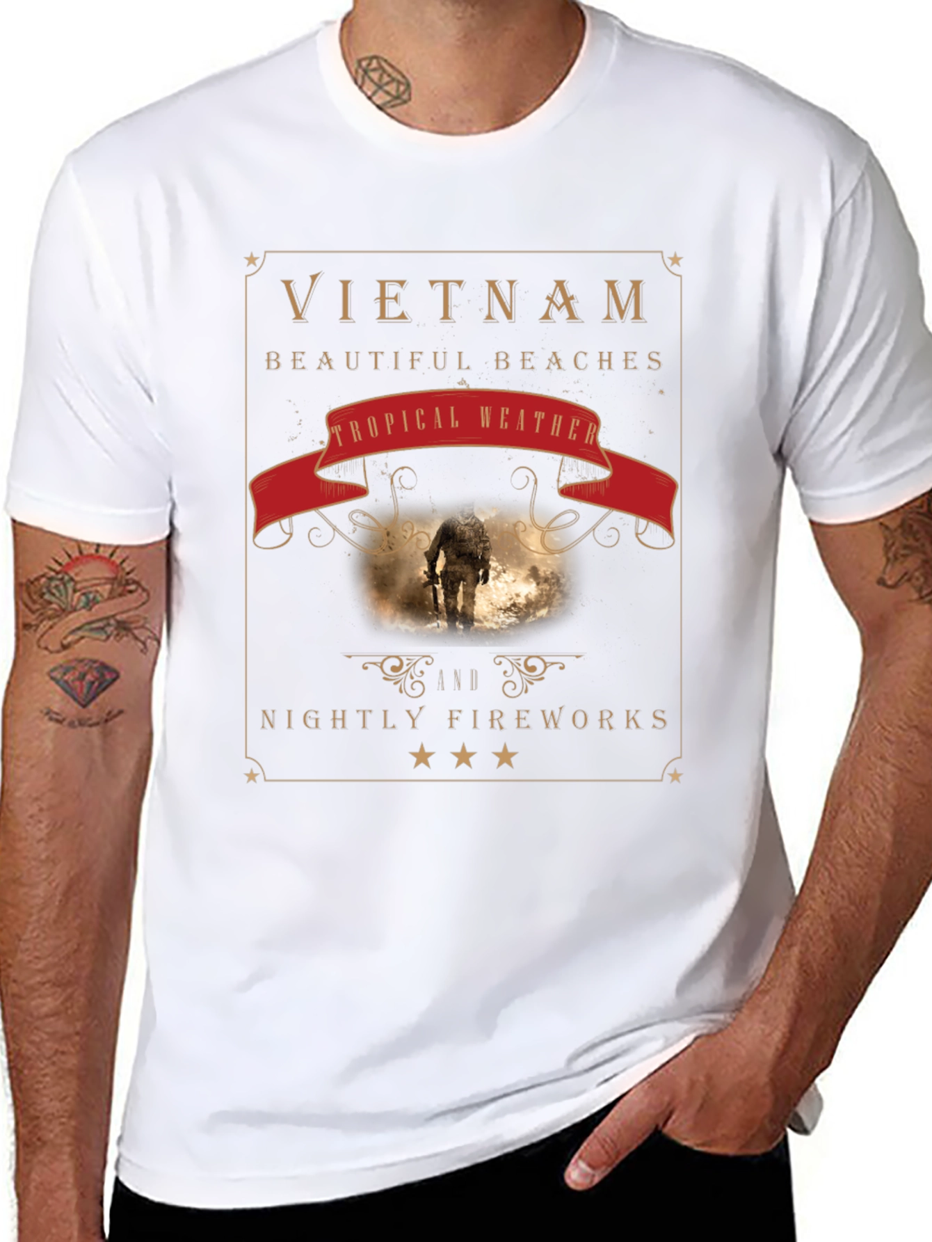 Vietnam Graphic Tee: Beaches Weather & Nightly Fireworks