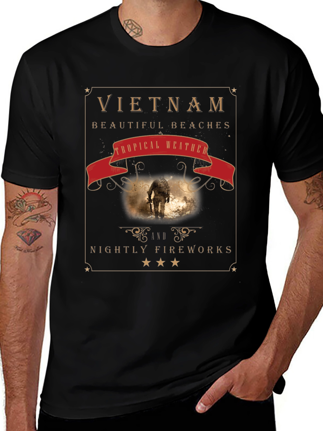 Vietnam Graphic Tee: Beaches Weather & Nightly Fireworks