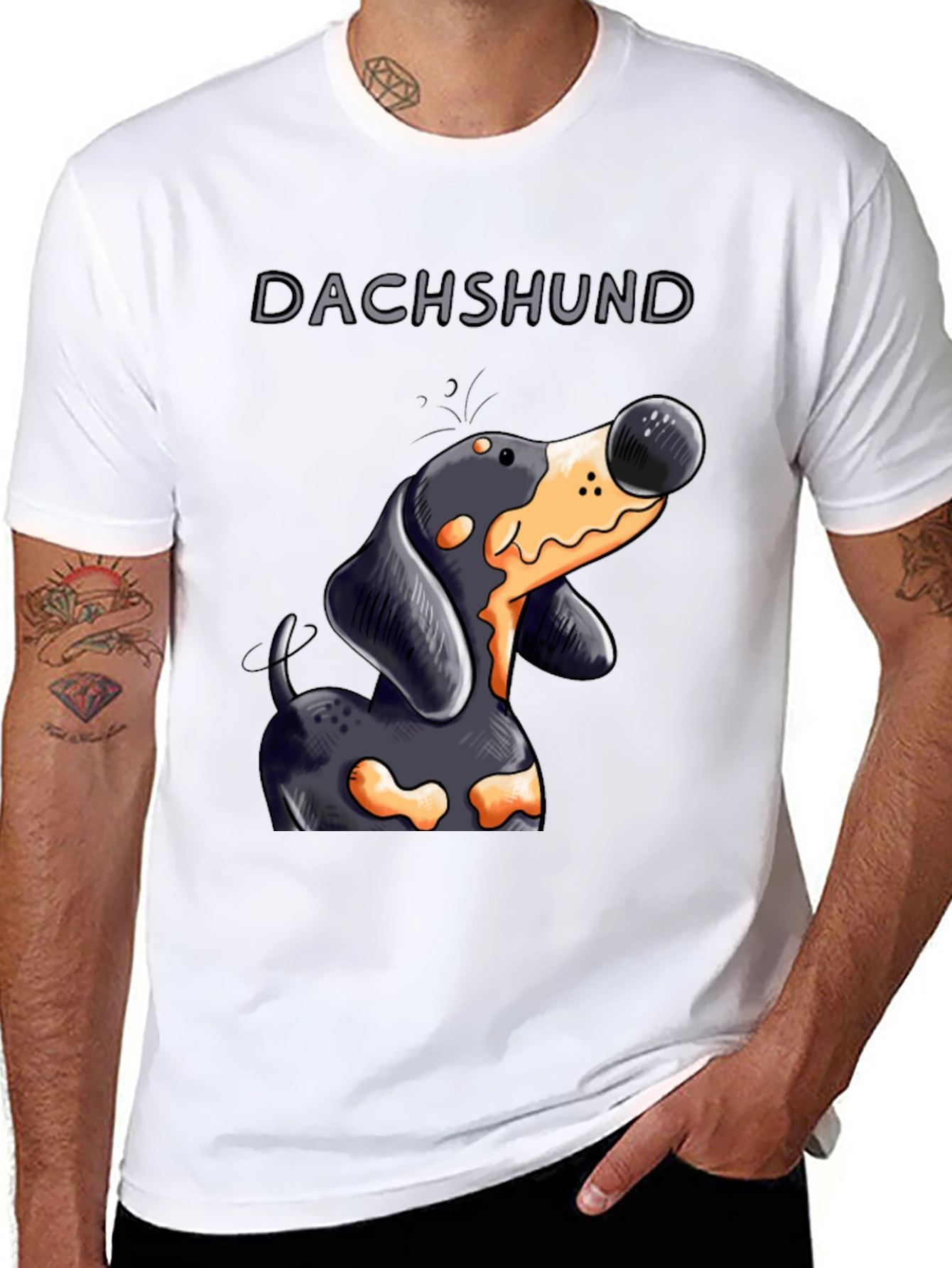 Dachshund Cartoon Graphic Tee