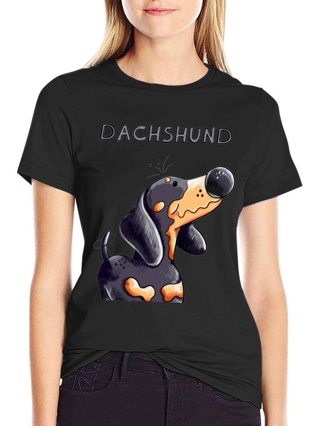 Dachshund Cartoon Graphic Tee