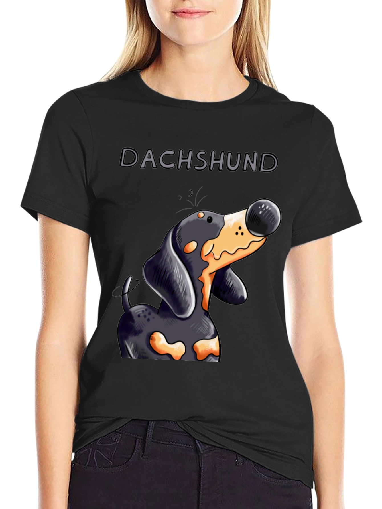 Dachshund Cartoon Graphic Tee