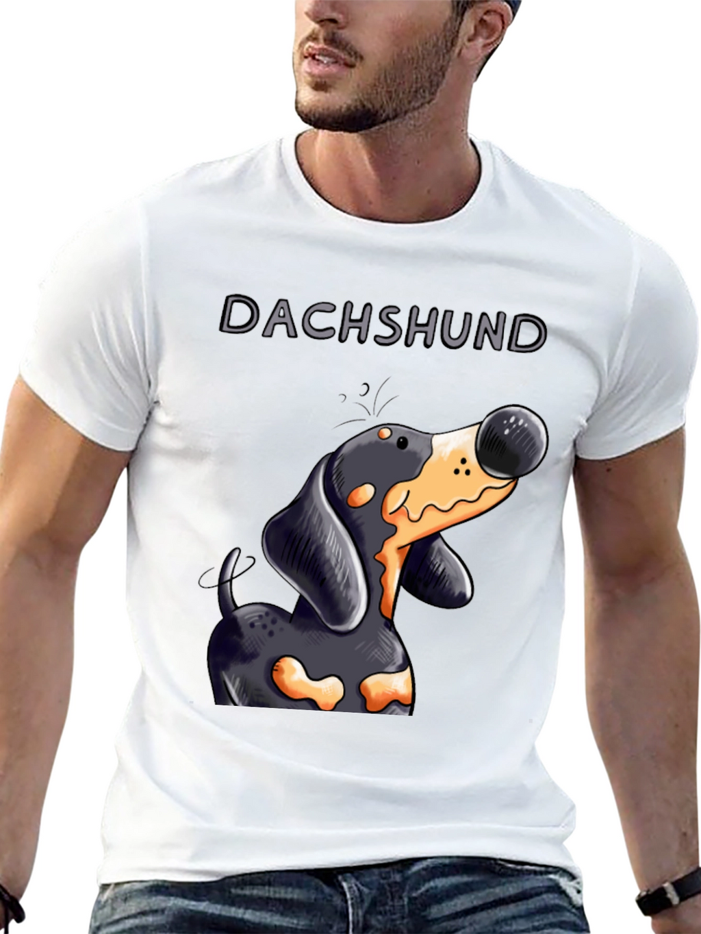 Dachshund Cartoon Graphic Tee