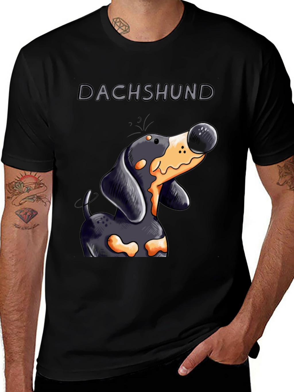 Dachshund Cartoon Graphic Tee