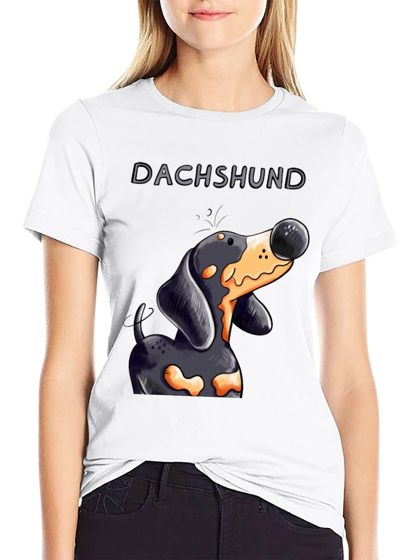 Dachshund Cartoon Graphic Tee