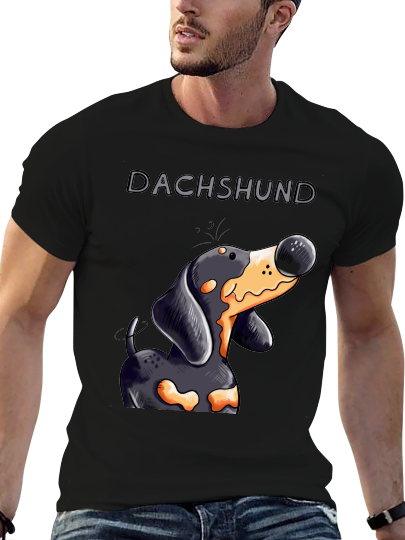 Dachshund Cartoon Graphic Tee