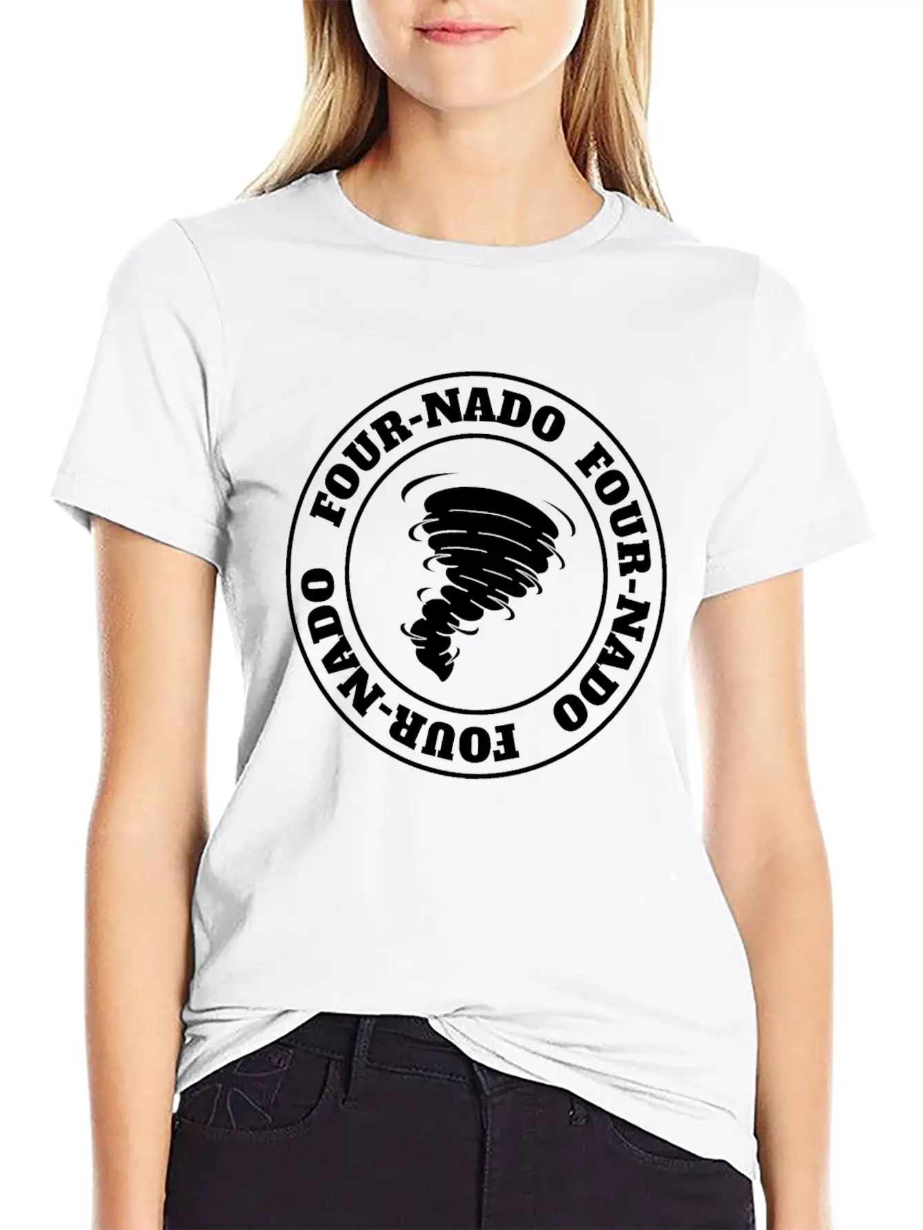 4th Birthday Tornado Theme Fournado Four Nado 4 Casual Graphic T-Shirt – Simple And Comfortable Daily Wear