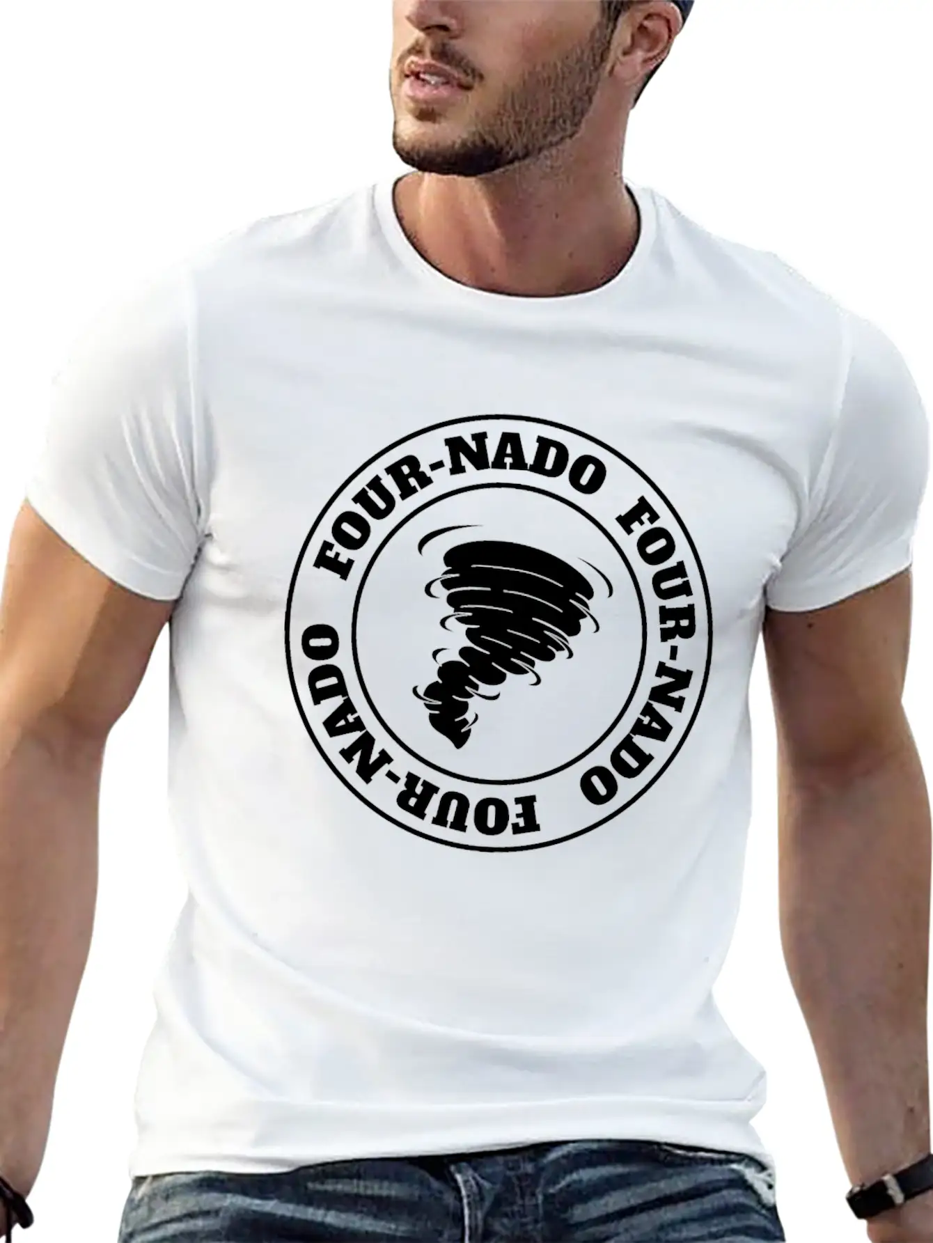 4th Birthday Tornado Theme Fournado Four Nado 4 Casual Graphic T-Shirt – Simple And Comfortable Daily Wear