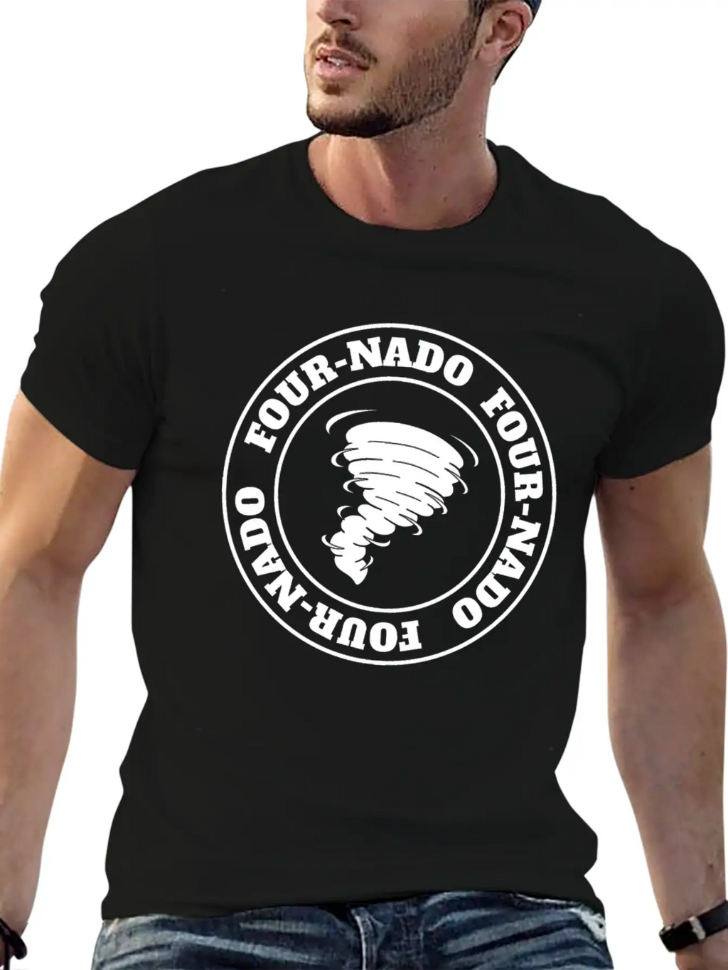 4th Birthday Tornado Theme Fournado Four Nado 4 Casual Graphic T-Shirt – Simple And Comfortable Daily Wear