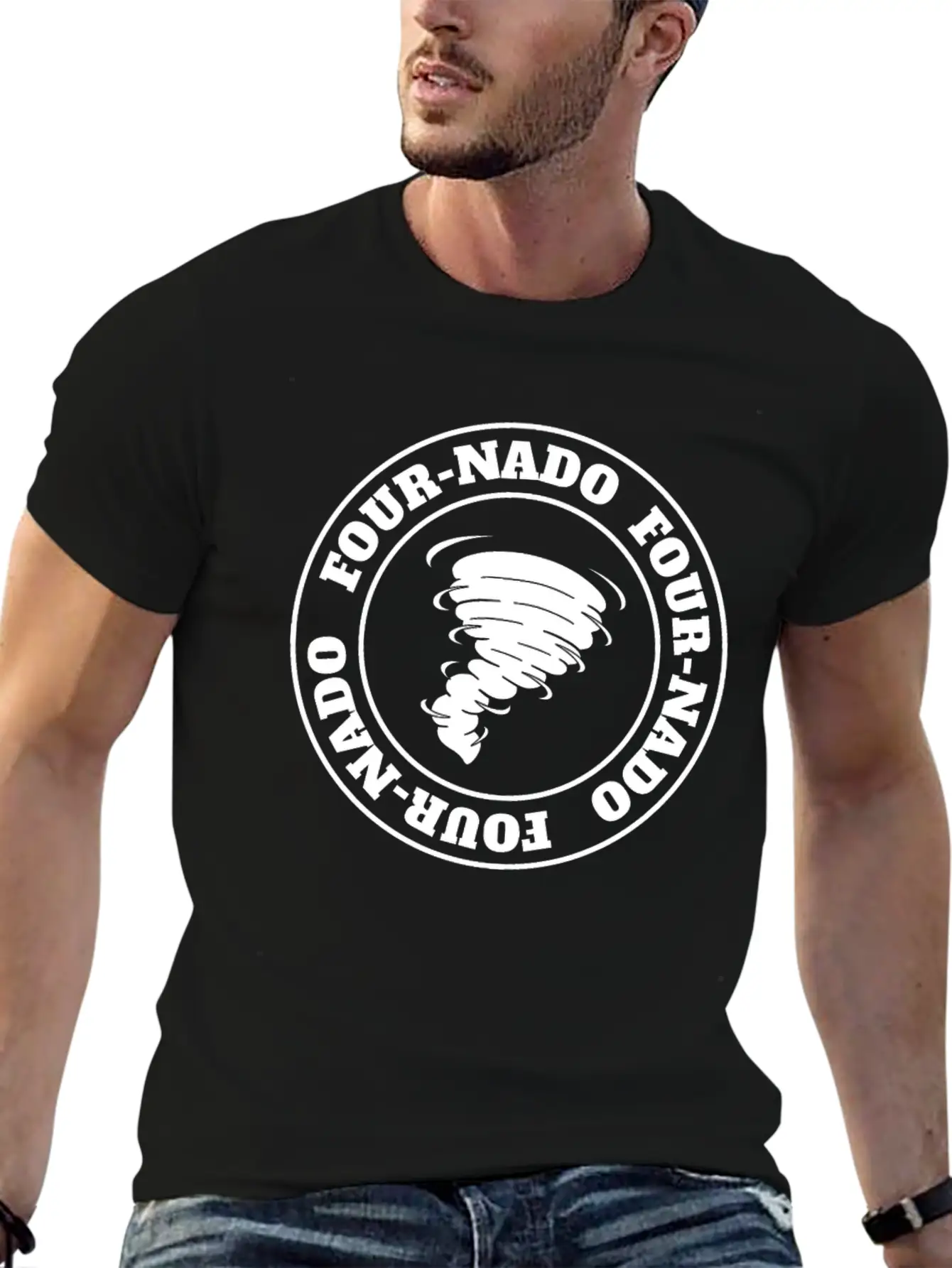 4th Birthday Tornado Theme Fournado Four Nado 4 Casual Graphic T-Shirt – Simple And Comfortable Daily Wear