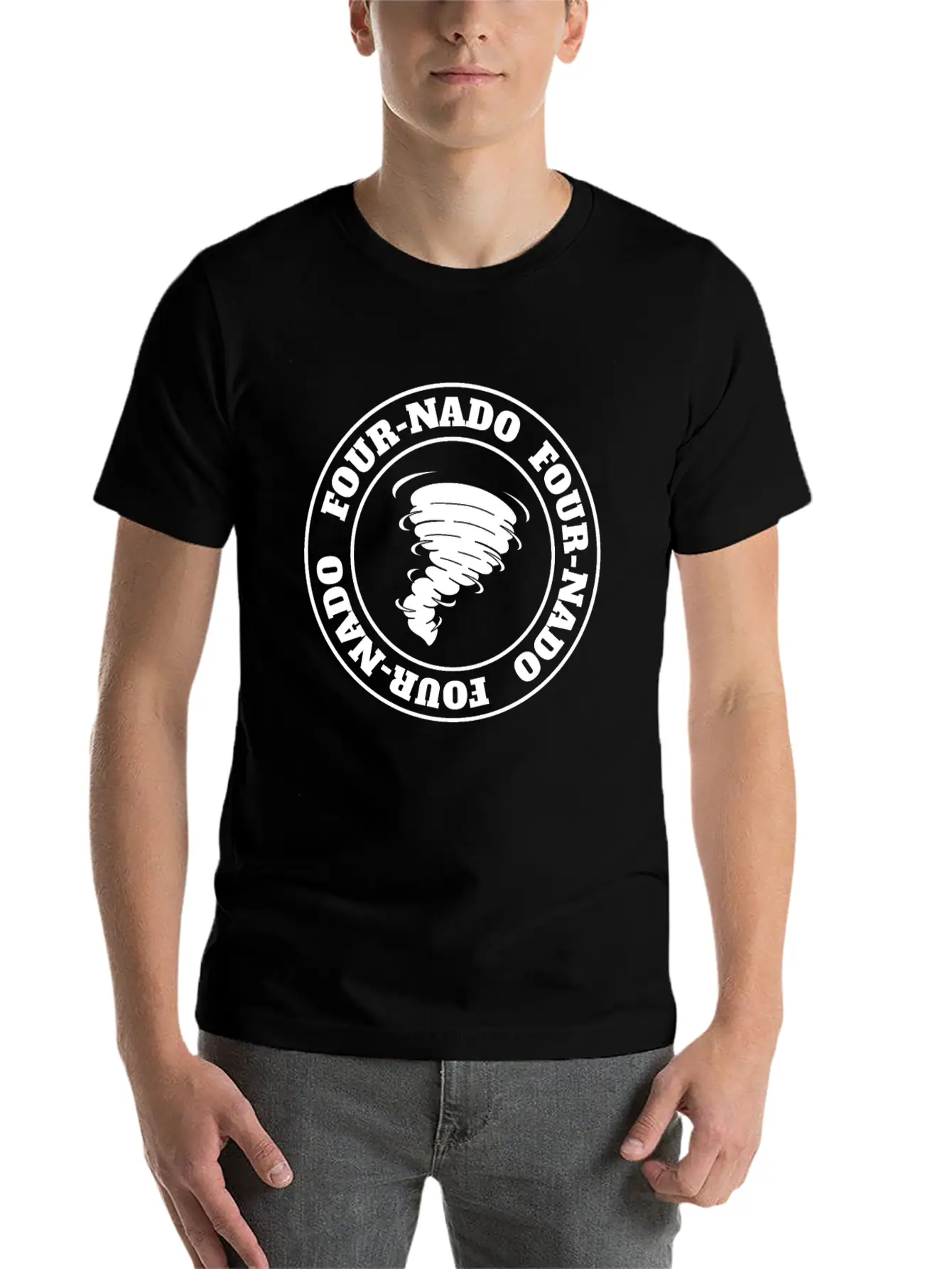 4th Birthday Tornado Theme Fournado Four Nado 4 Casual Graphic T-Shirt – Simple And Comfortable Daily Wear
