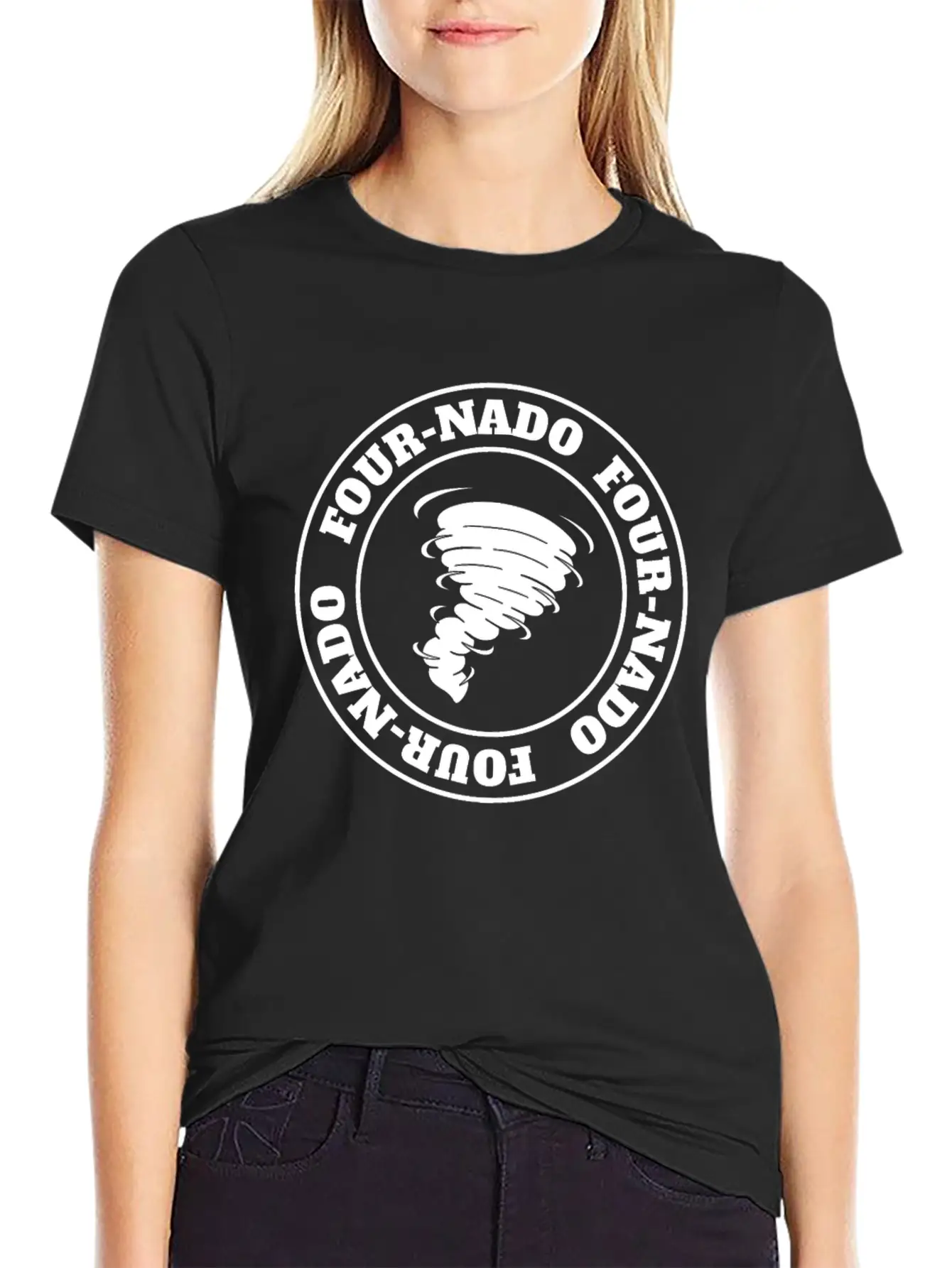 4th Birthday Tornado Theme Fournado Four Nado 4 Casual Graphic T-Shirt – Simple And Comfortable Daily Wear