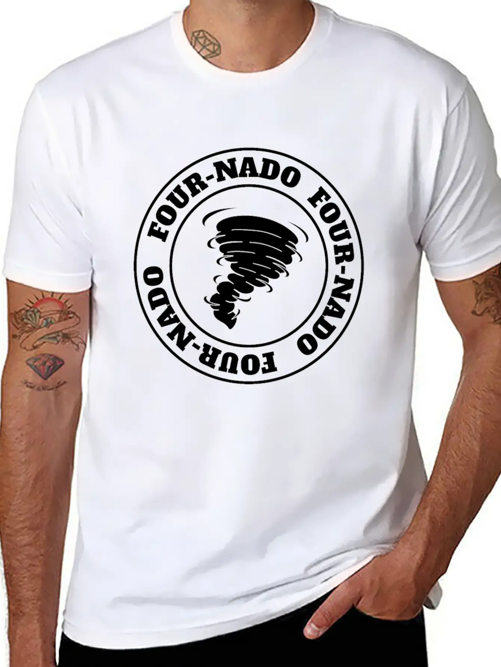 4th Birthday Tornado Theme Fournado Four Nado 4 Casual Graphic T-Shirt – Simple And Comfortable Daily Wear