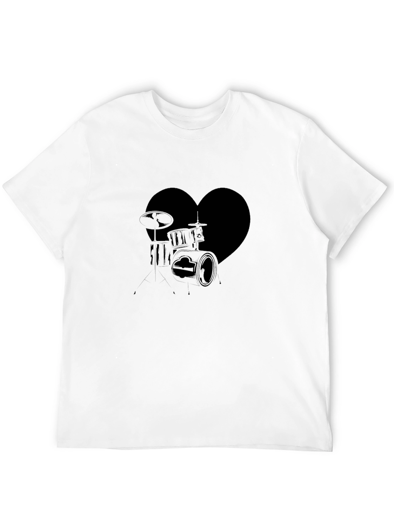 Heart Drums Graphic Tee - Music Lovers T-Shirt