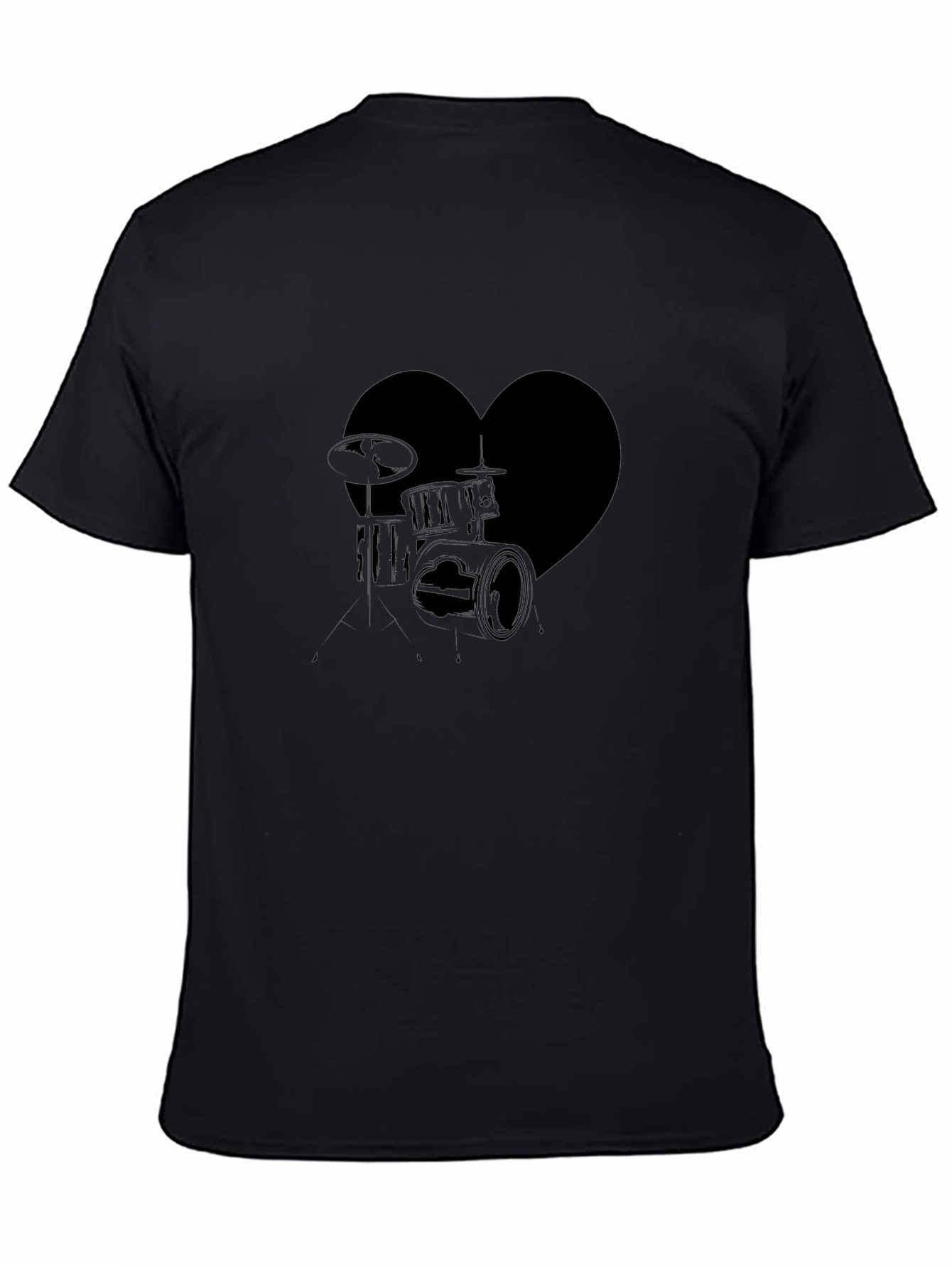 Heart Drums Graphic Tee - Music Lovers T-Shirt