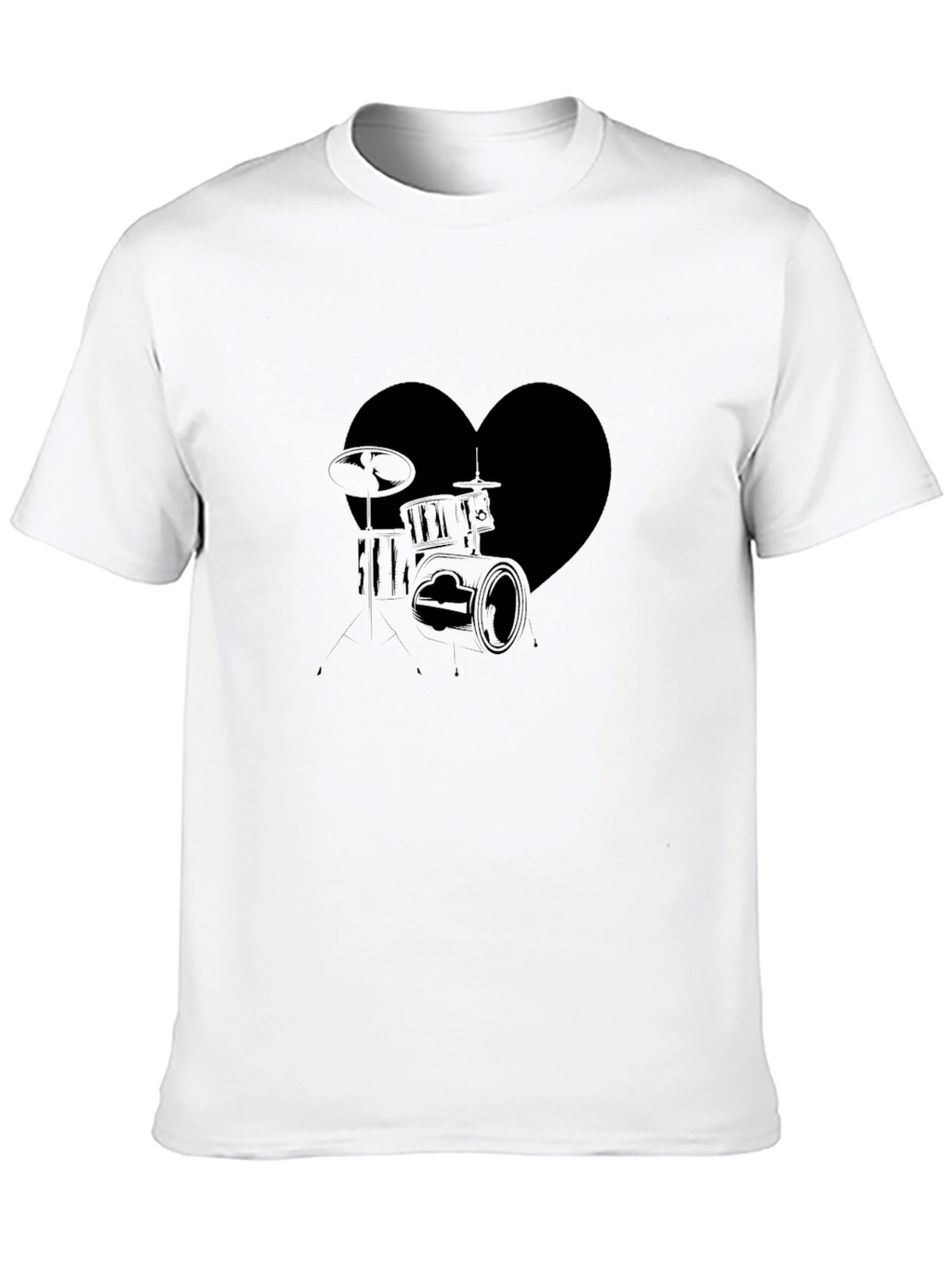 Heart Drums Graphic Tee - Music Lovers T-Shirt