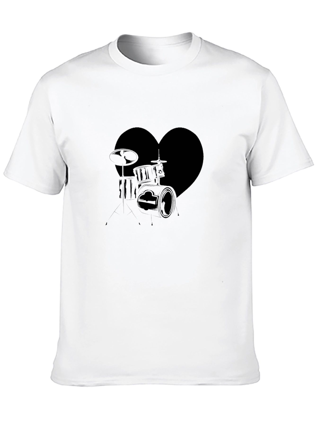 Heart Drums Graphic Tee - Music Lovers T-Shirt
