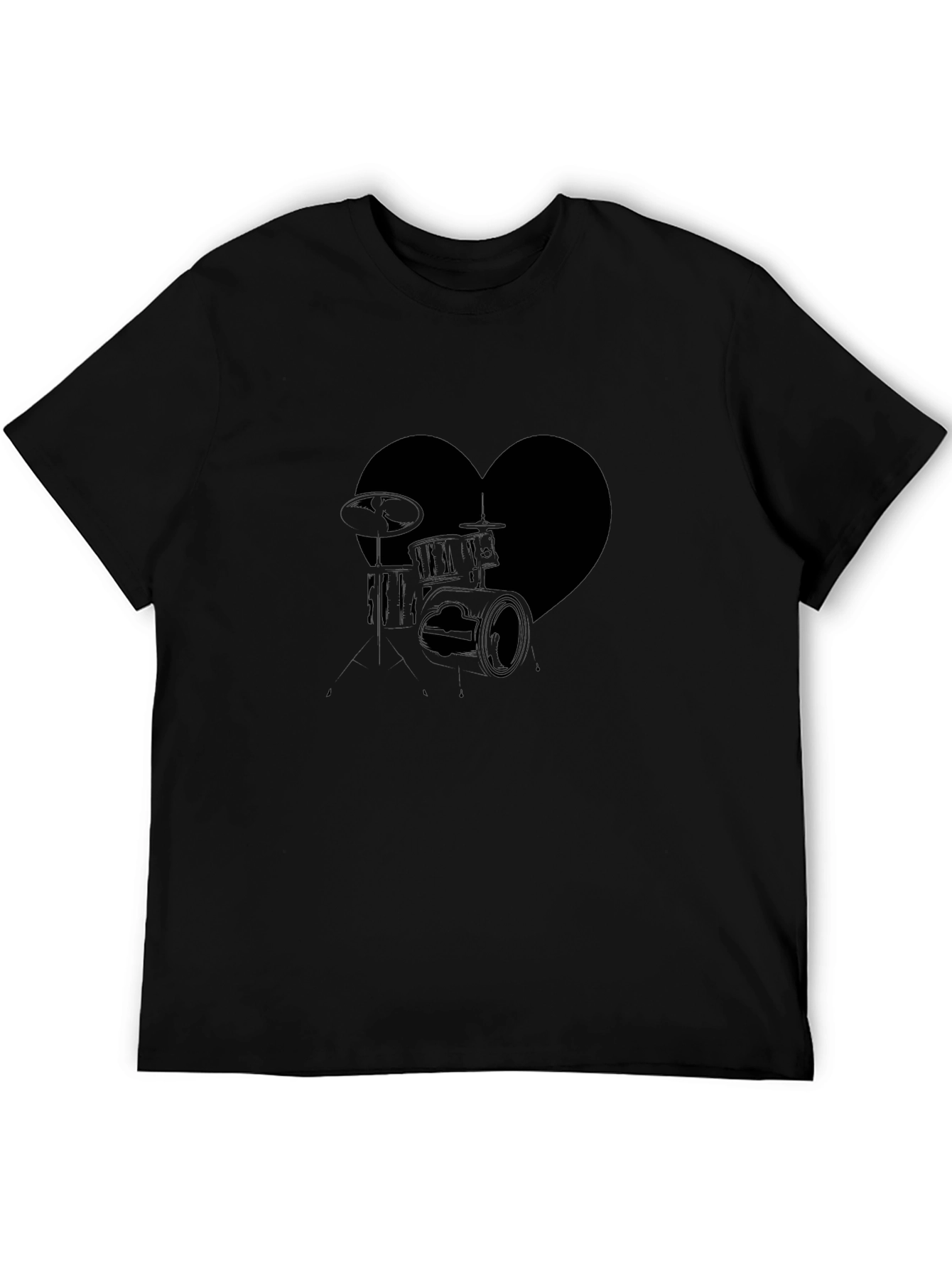 Heart Drums Graphic Tee - Music Lovers T-Shirt