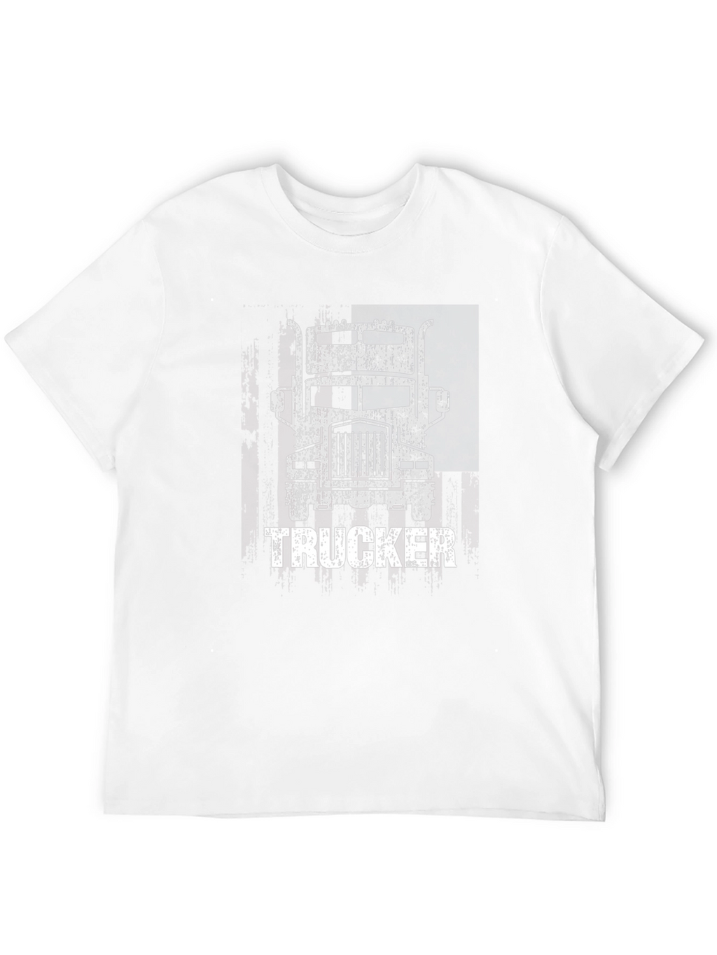 Trucker Graphic T-Shirt - Distressed Print