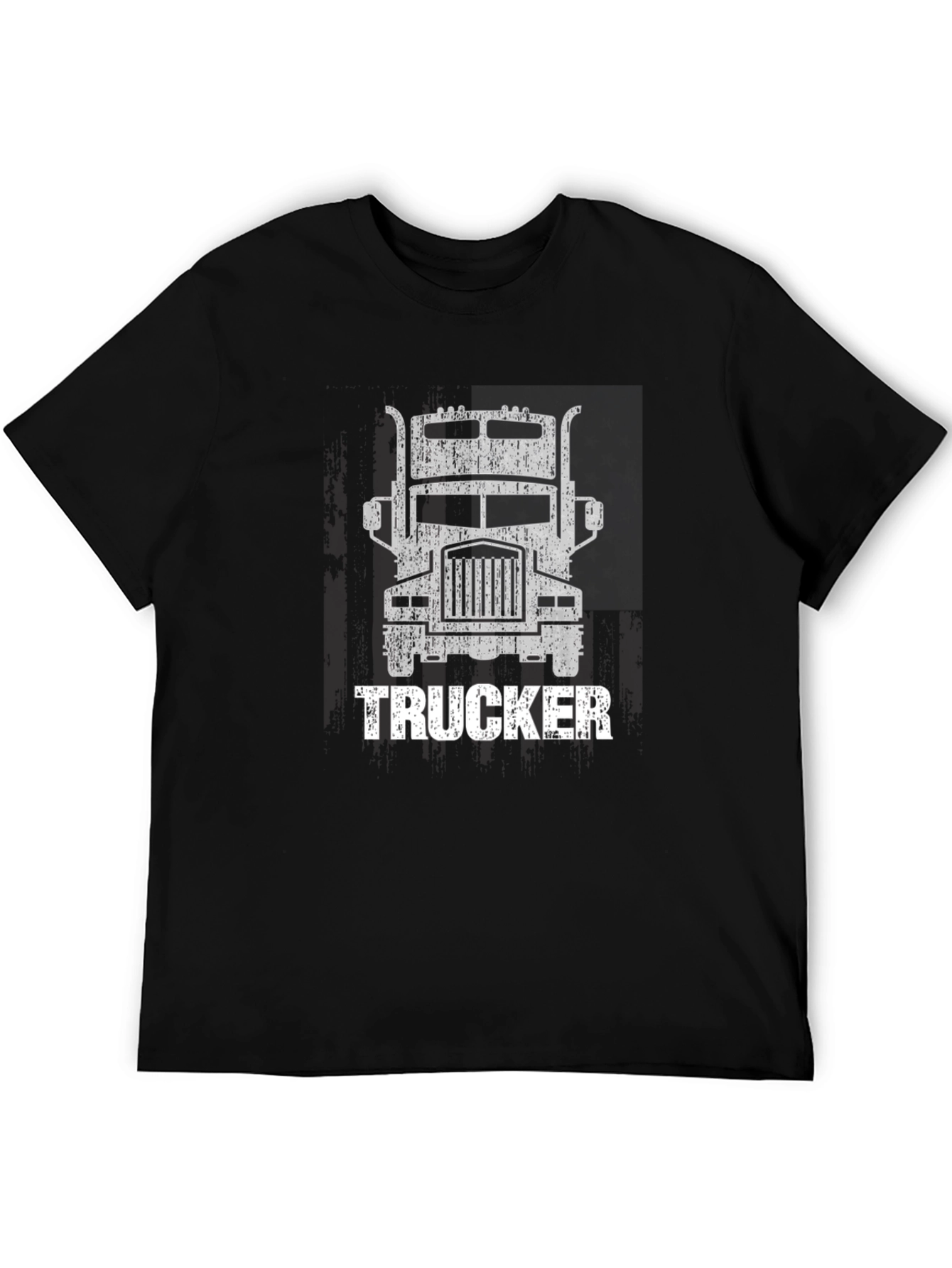 Trucker Graphic T-Shirt - Distressed Print