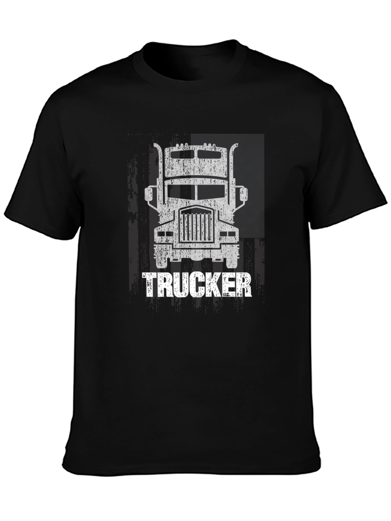 Trucker Graphic T-Shirt - Distressed Print