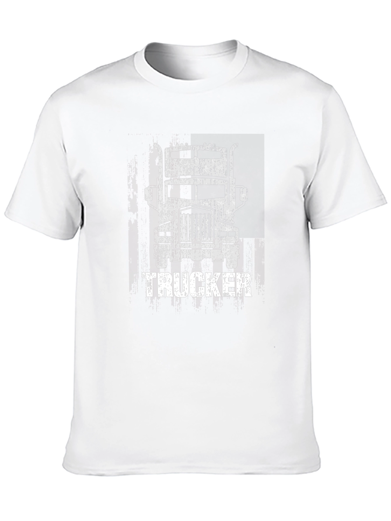 Trucker Graphic T-Shirt - Distressed Print