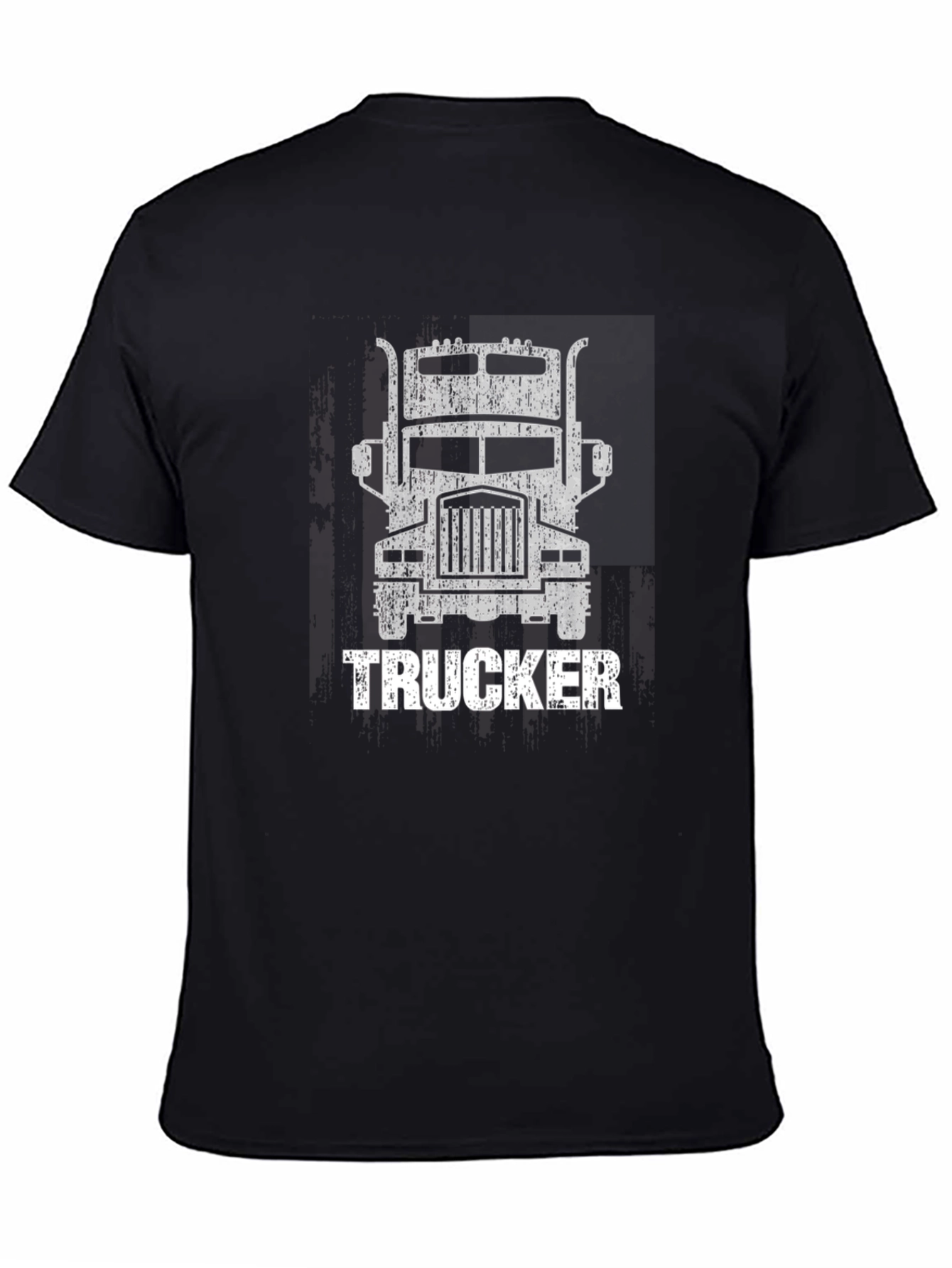 Trucker Graphic T-Shirt - Distressed Print
