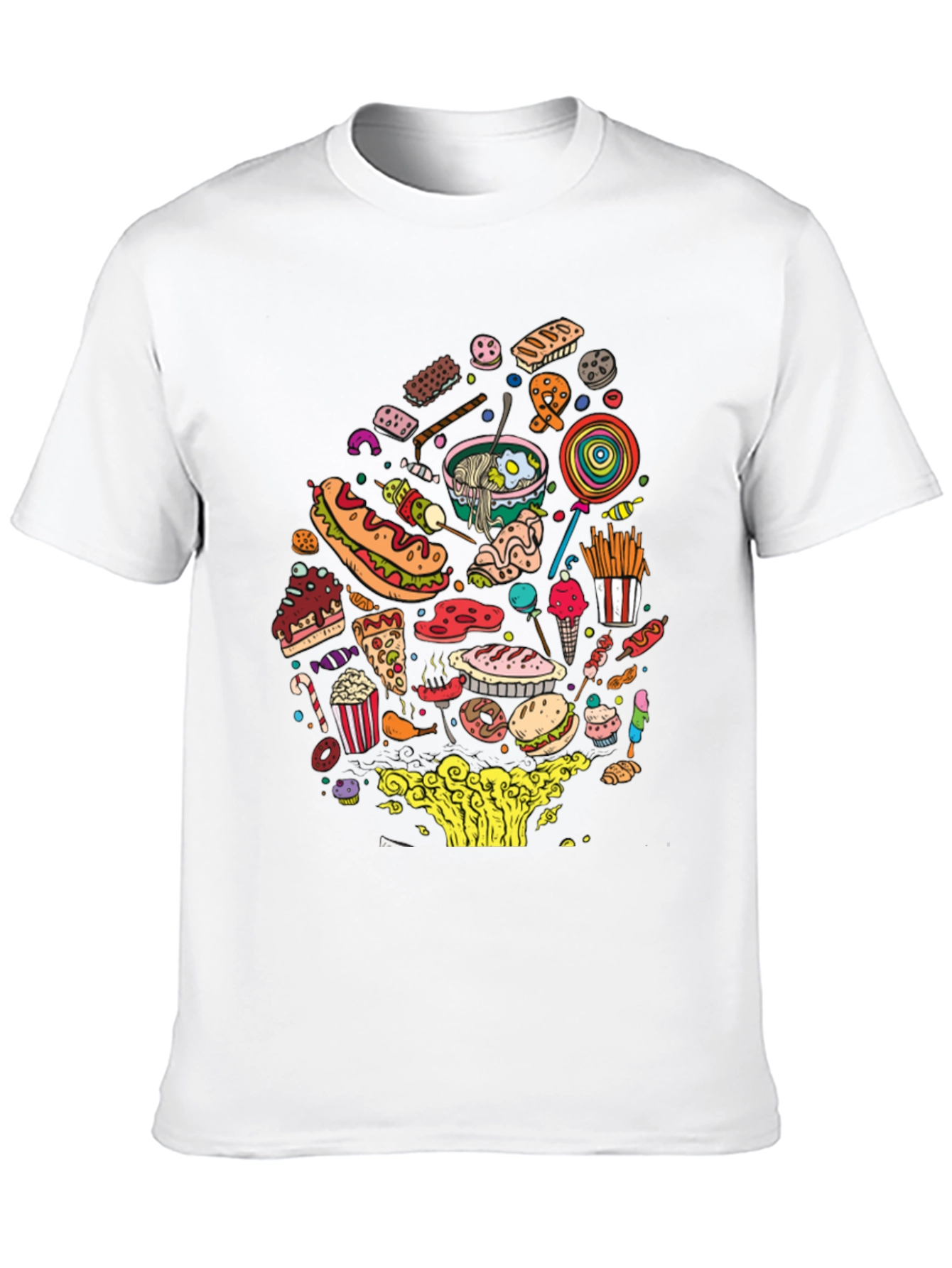 Junk Food Mania Graphic Tee - Black Casual T-Shirt