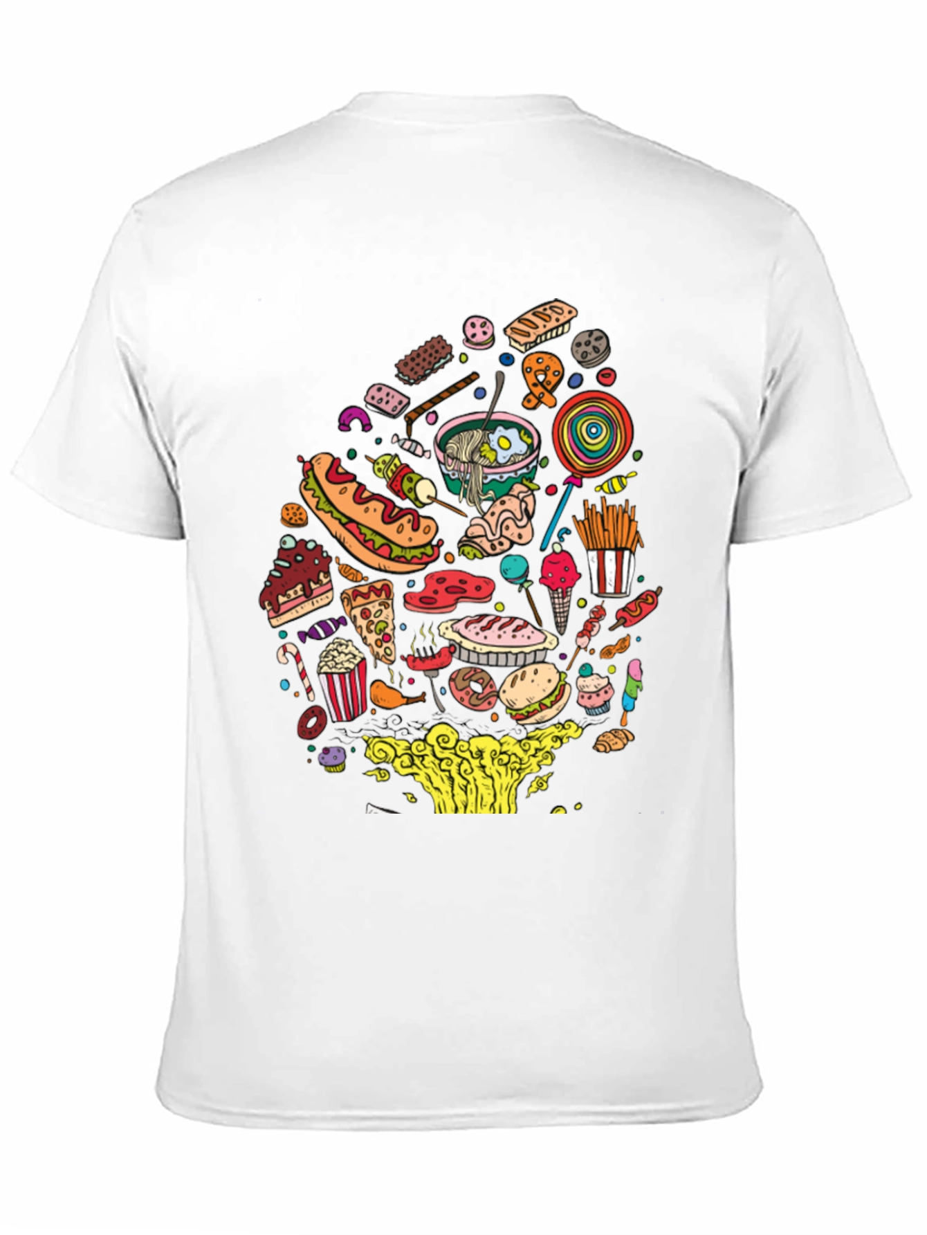 Junk Food Mania Graphic Tee - Black Casual T-Shirt