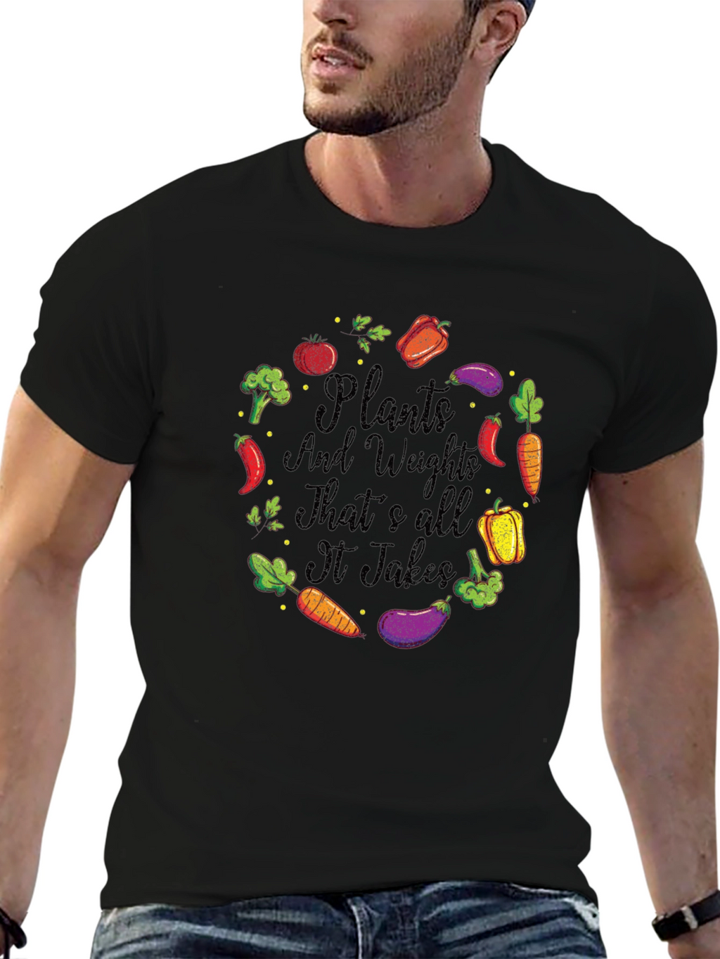 Plants and Weights Graphic T-Shirt