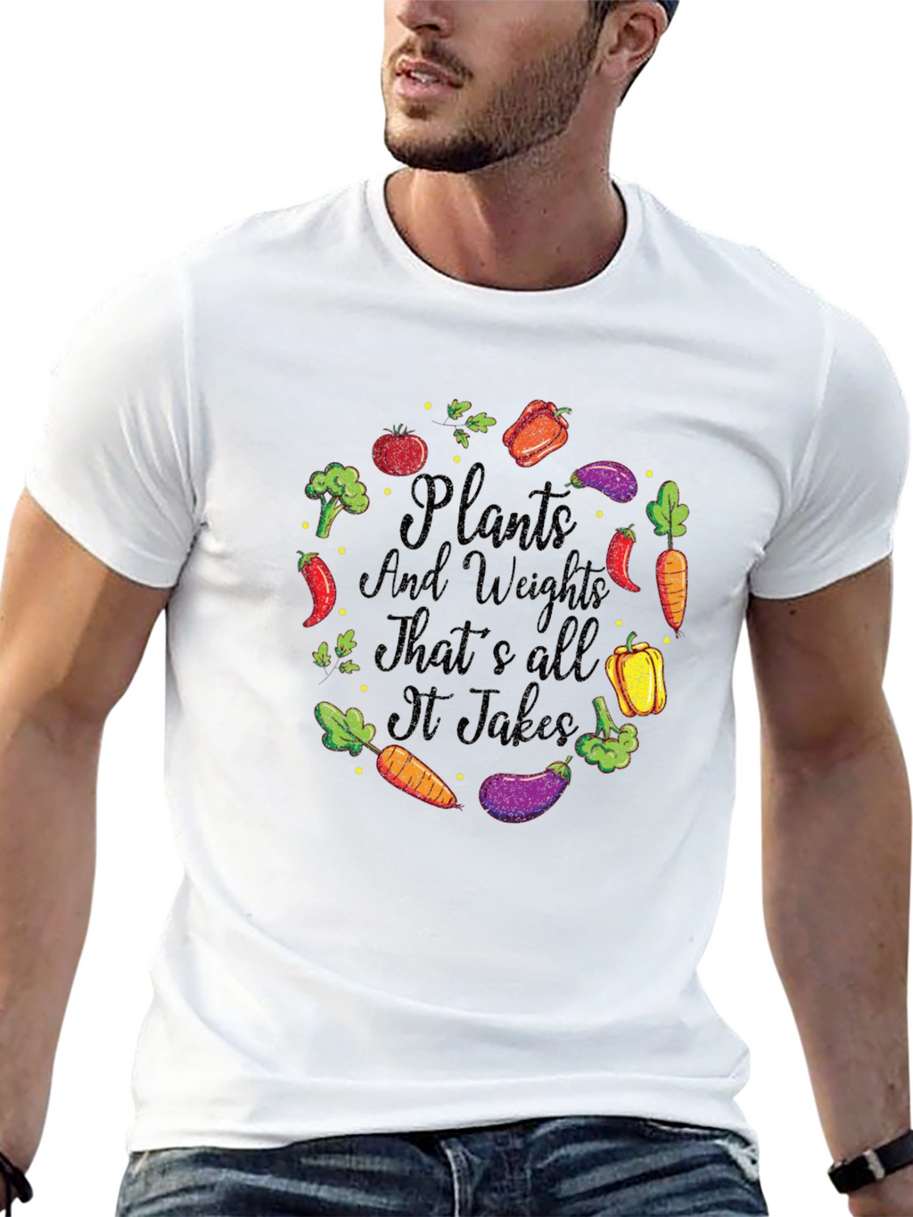 Plants and Weights Graphic T-Shirt