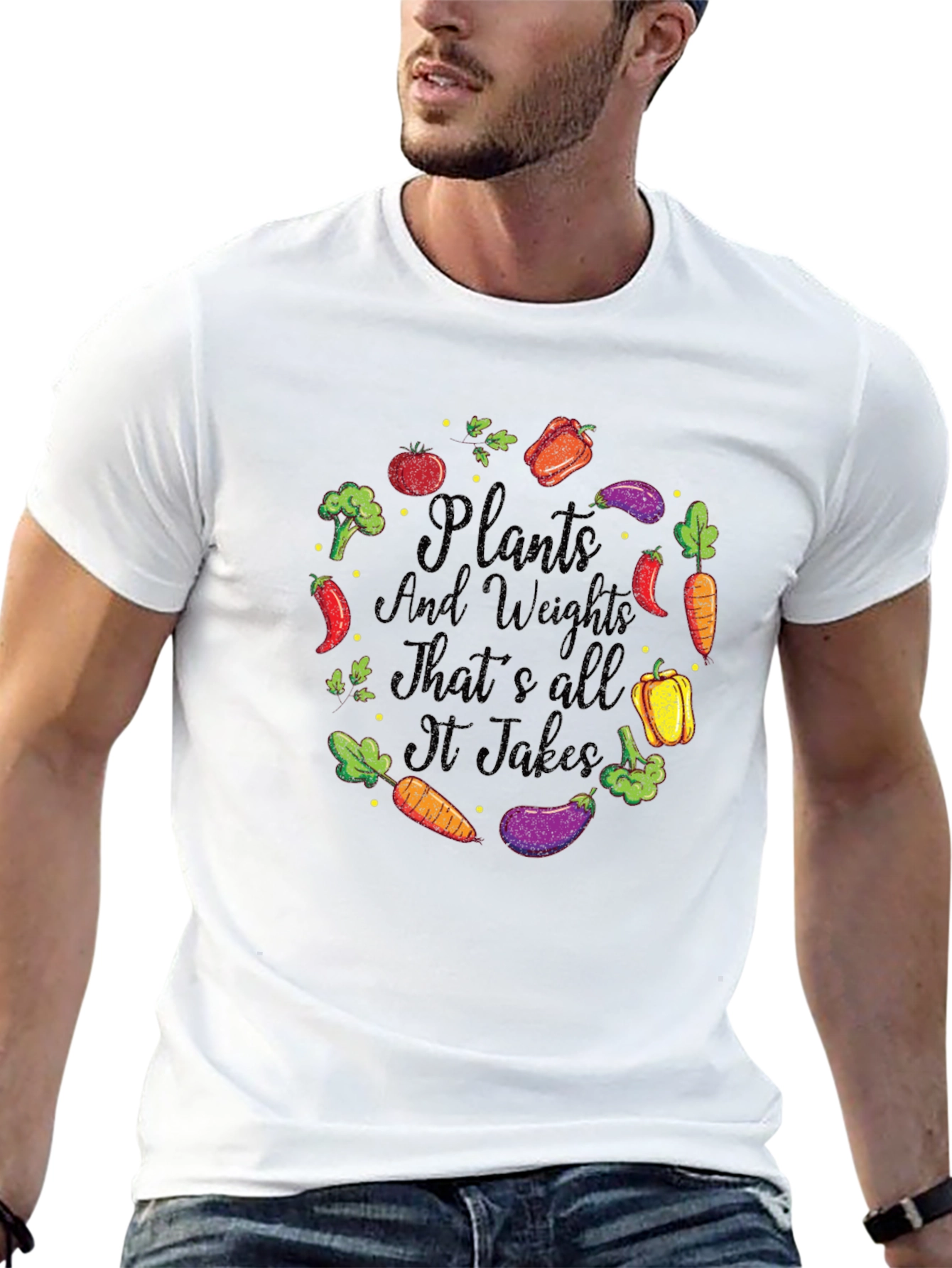 Plants and Weights Graphic T-Shirt