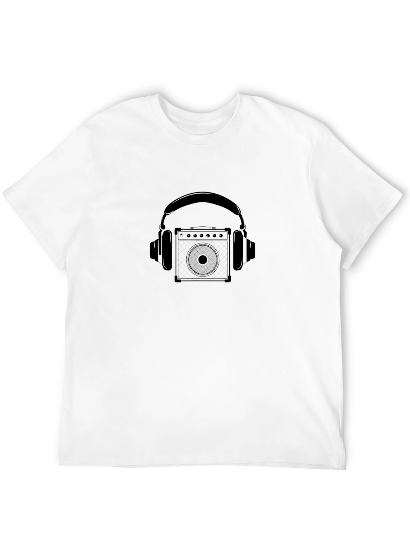 Headphones & Amp Graphic Black T-Shirt