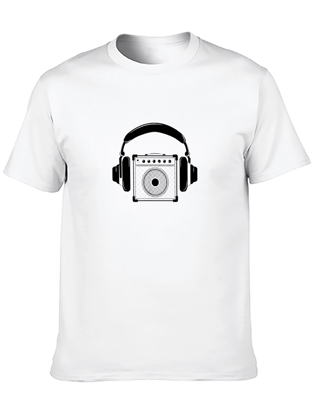 Headphones & Amp Graphic Black T-Shirt