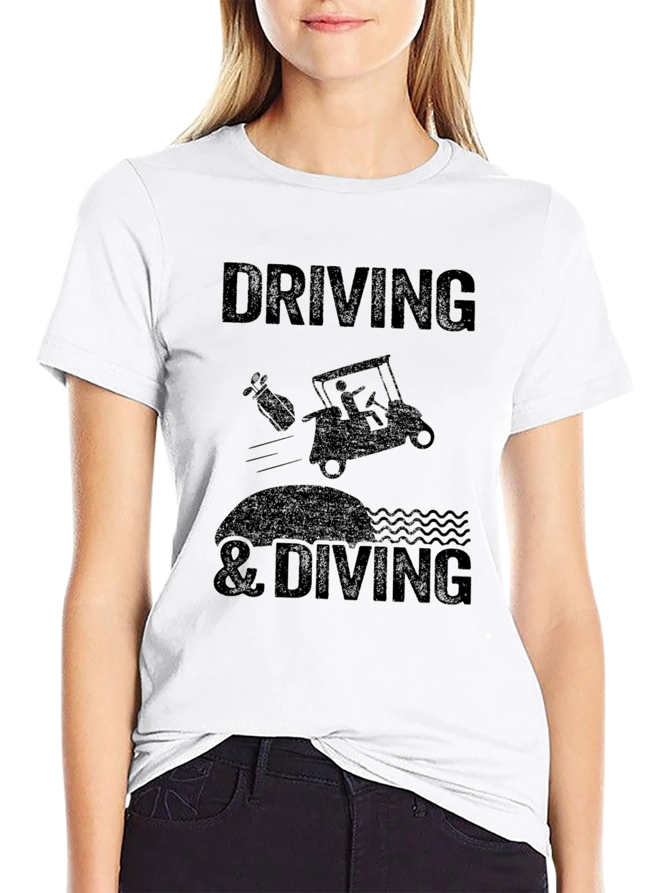 Driving & Diving Graphic Tee - Golf Humor T-Shirt