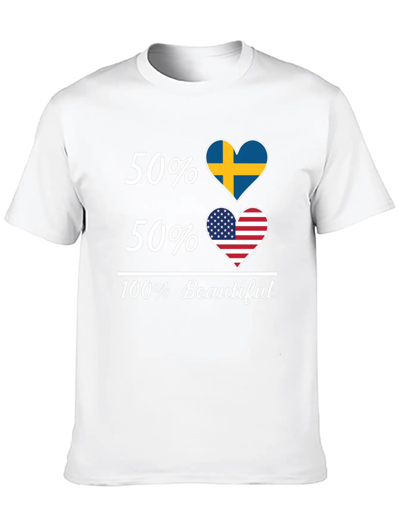 50% Swedish 50% American 100% Beautiful Breathable Soft Cotton T-Shirt – Timeless Casual Look