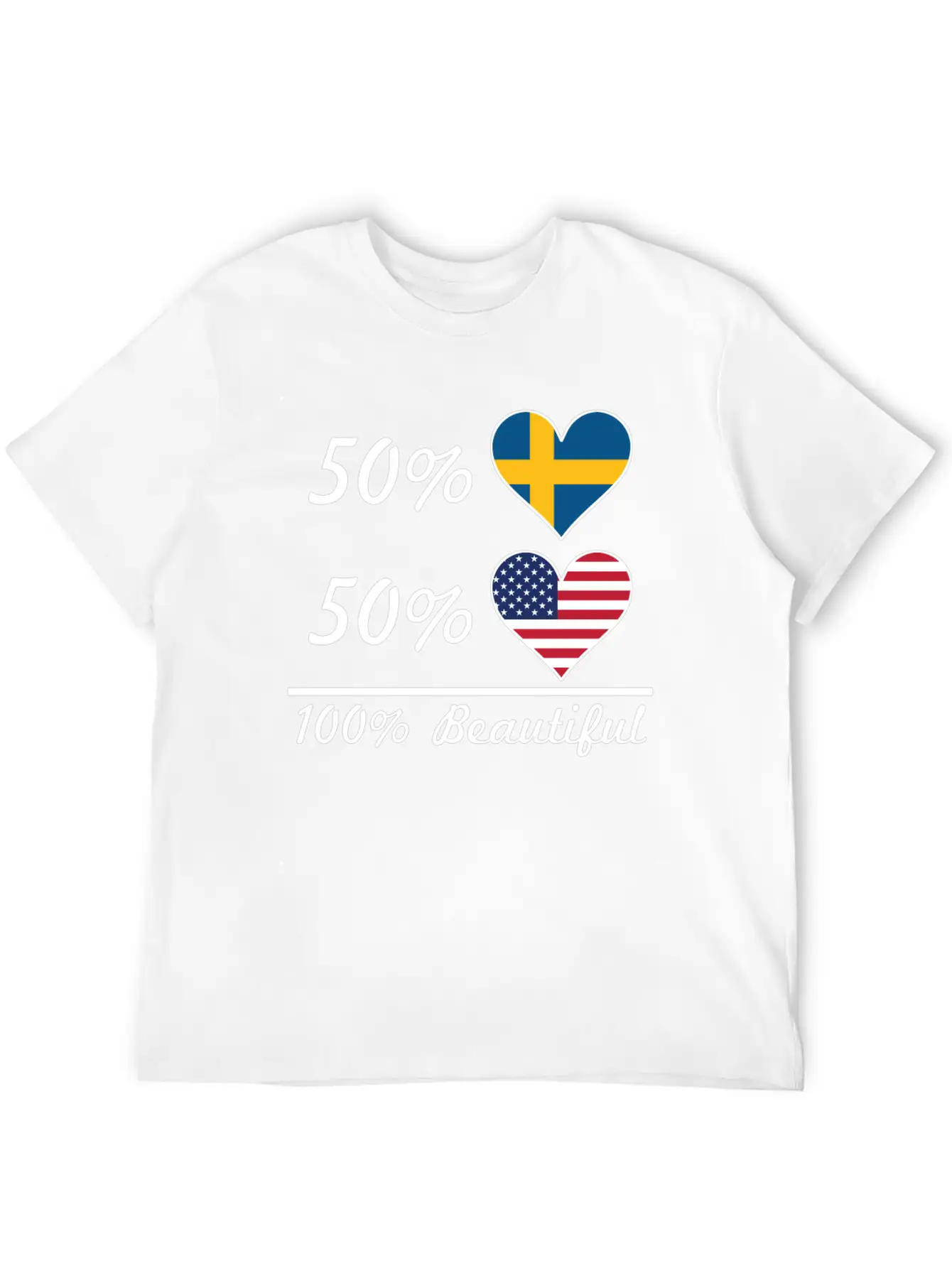 50% Swedish 50% American 100% Beautiful Breathable Soft Cotton T-Shirt – Timeless Casual Look