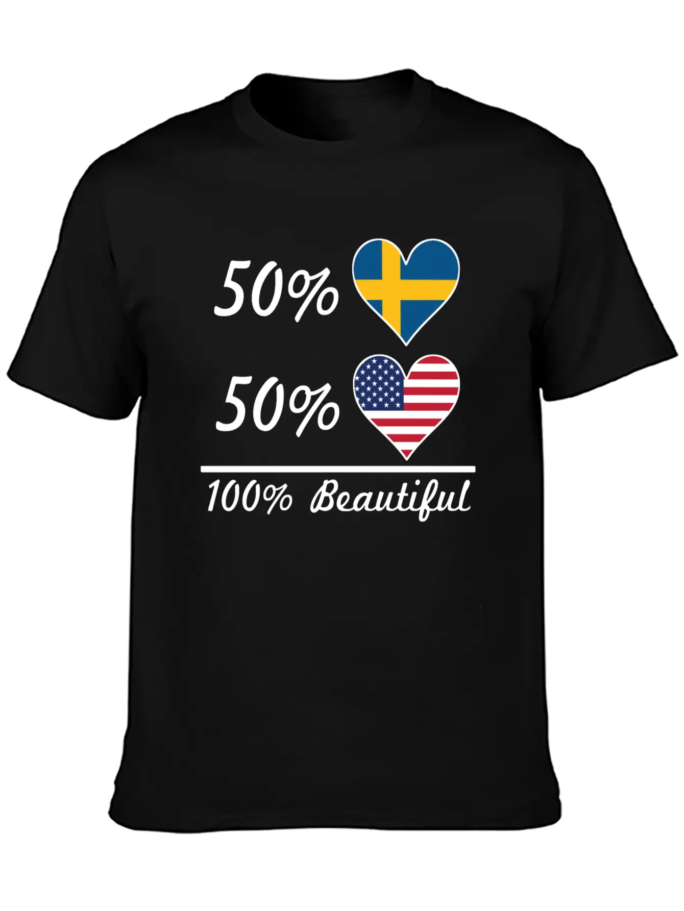 50% Swedish 50% American 100% Beautiful Breathable Soft Cotton T-Shirt – Timeless Casual Look