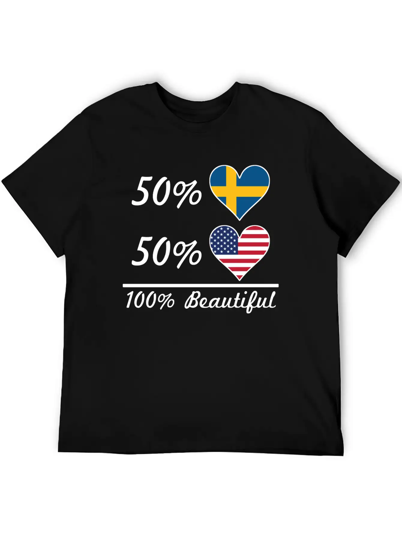 50% Swedish 50% American 100% Beautiful Breathable Soft Cotton T-Shirt – Timeless Casual Look